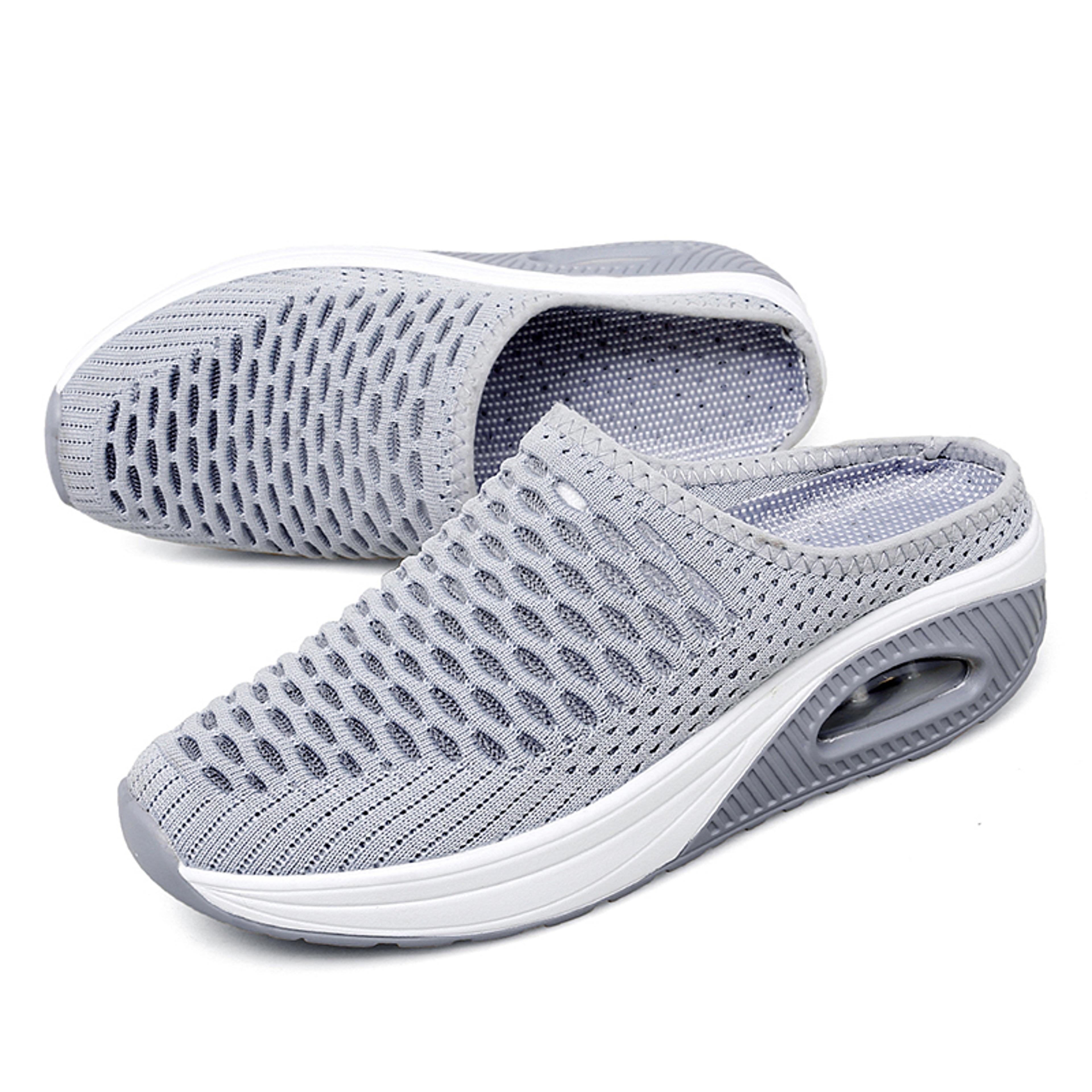 air flex womens breathable mesh slip on shoes with air cushion platform