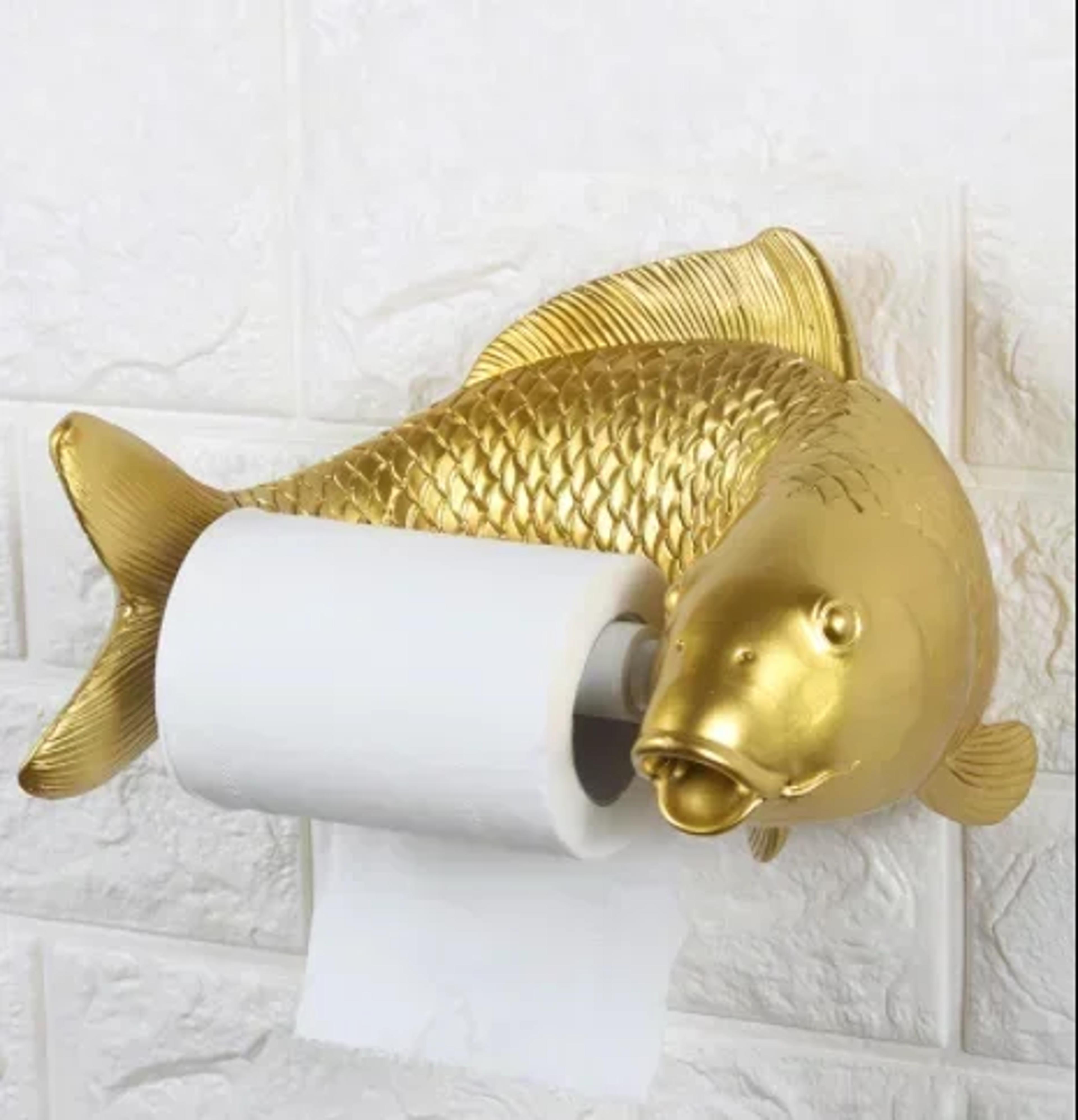 koi fish toilet paper holder no drill wall mounted bathroom tissue holder