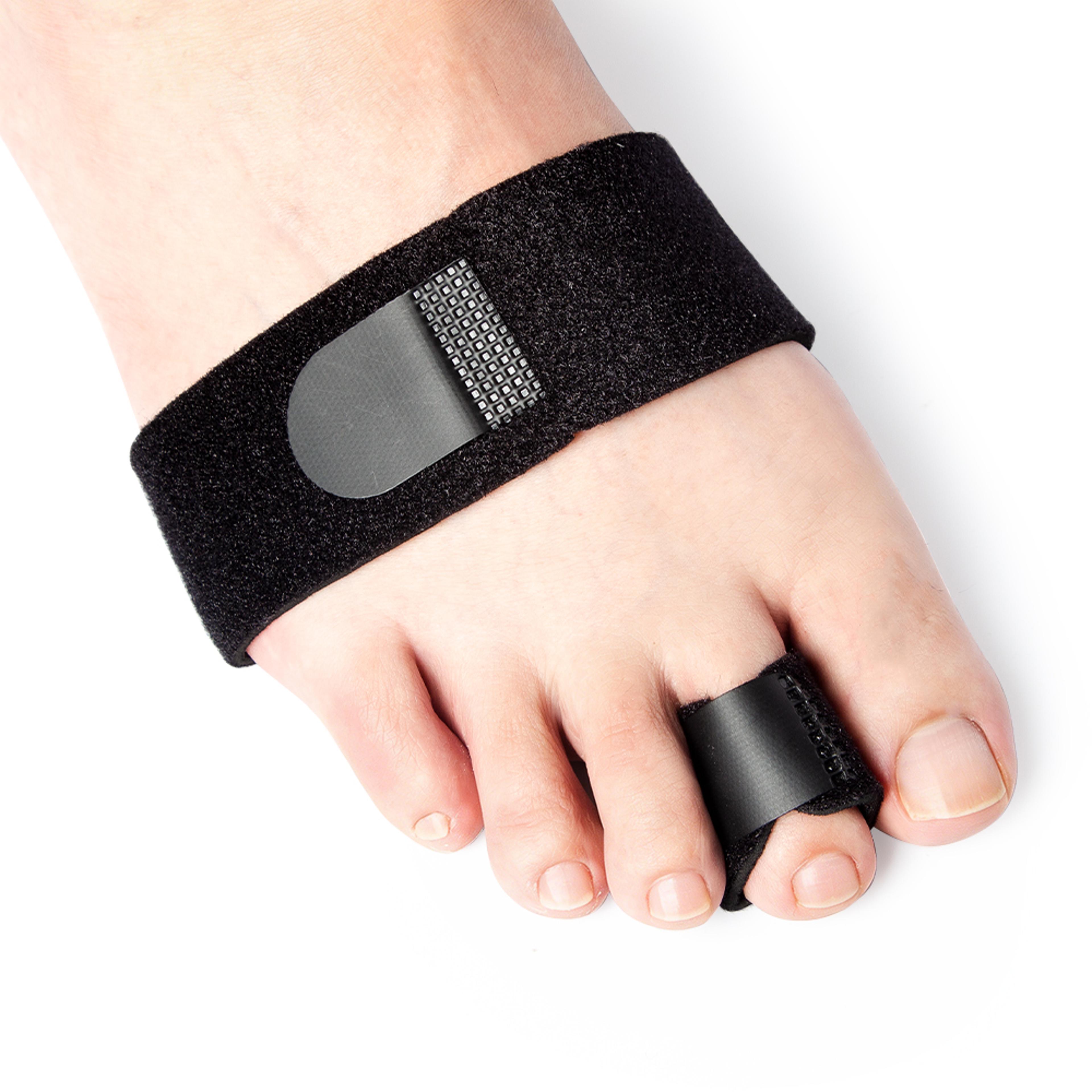 adjustable toe splint straightener and hammer toe corrector for crooked, bent and injured toes