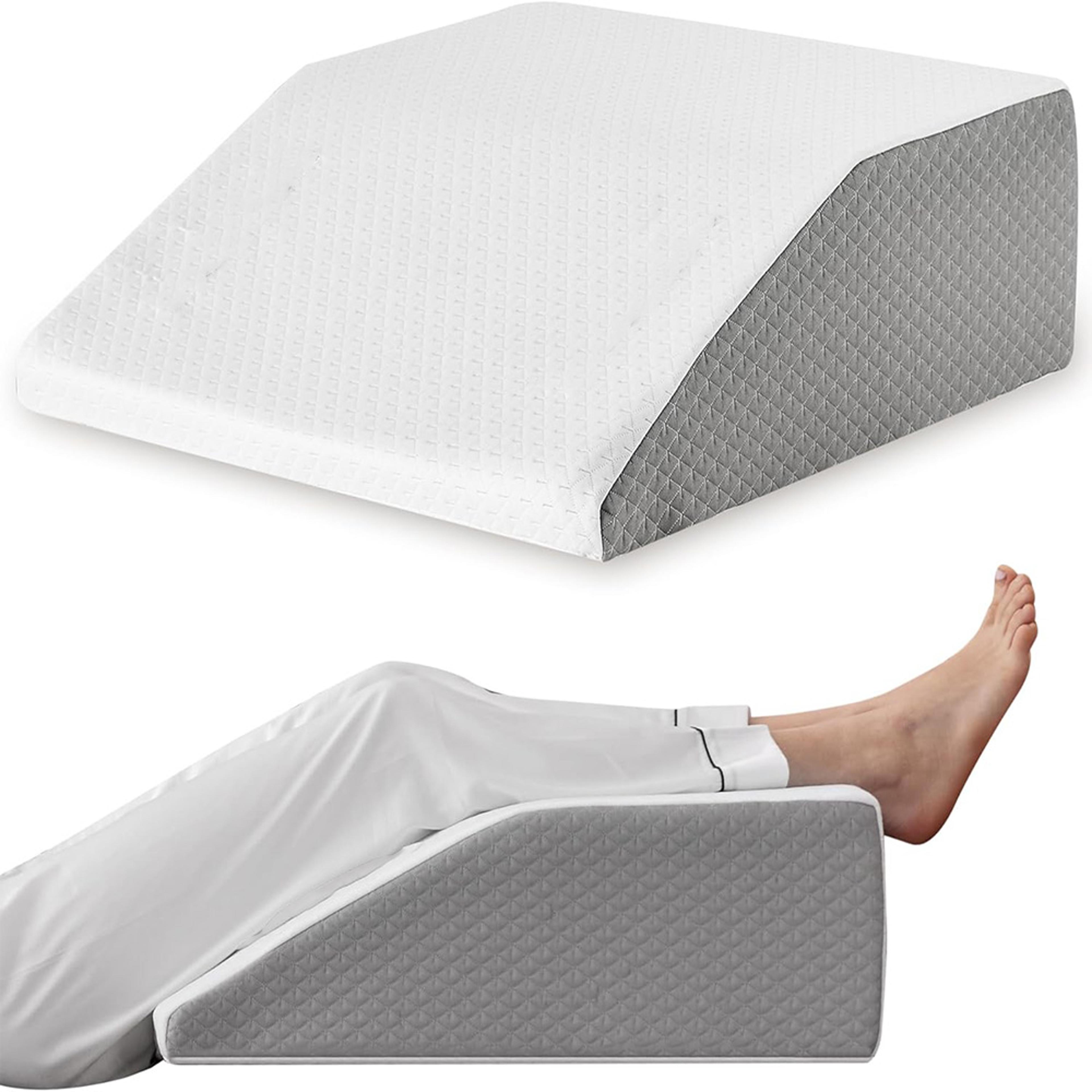 leg elevation pillow with memory foam leg wedge for sleeping and rest