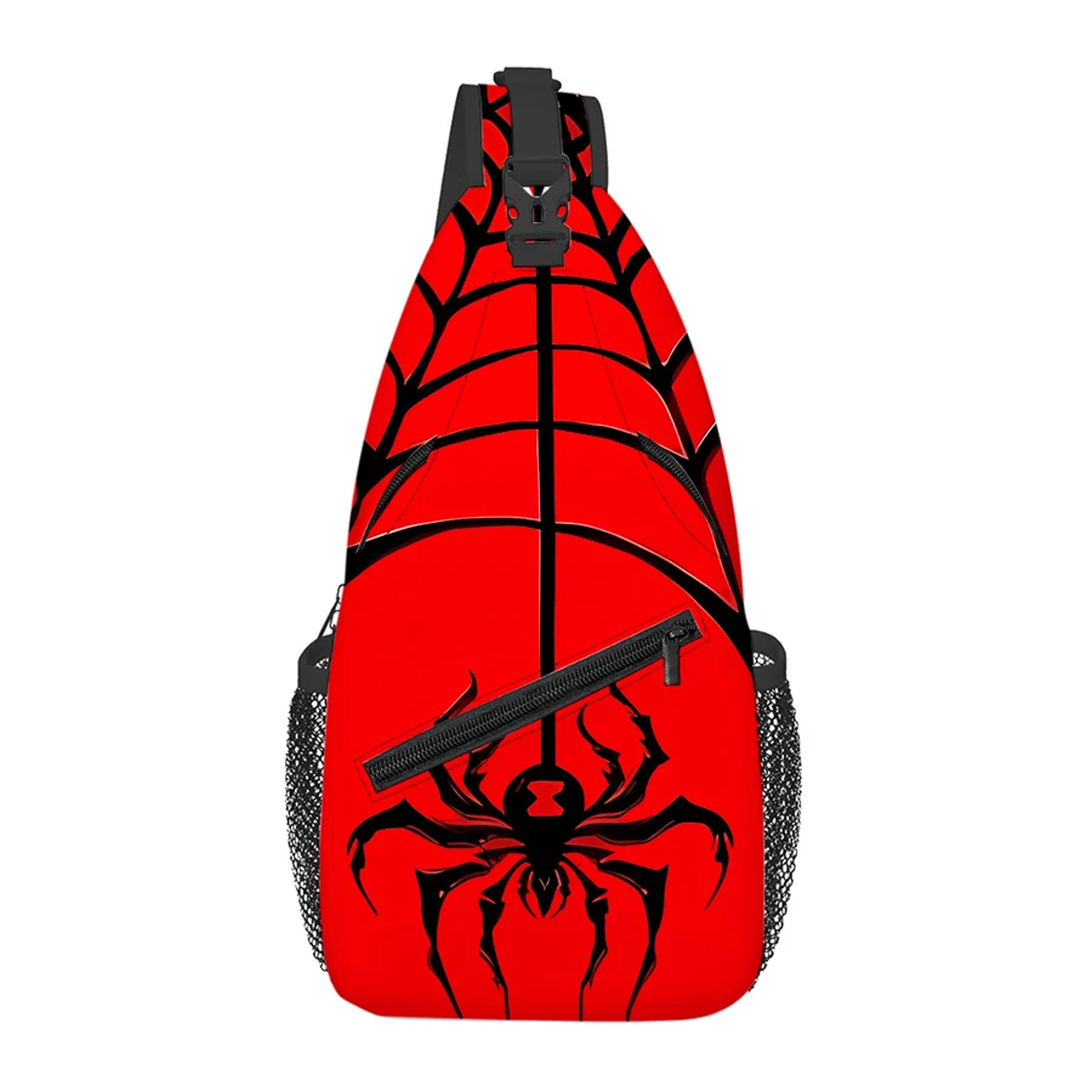 spider cartoon kids crossbody bag light weight adjustable chest sling bag for travel and sports