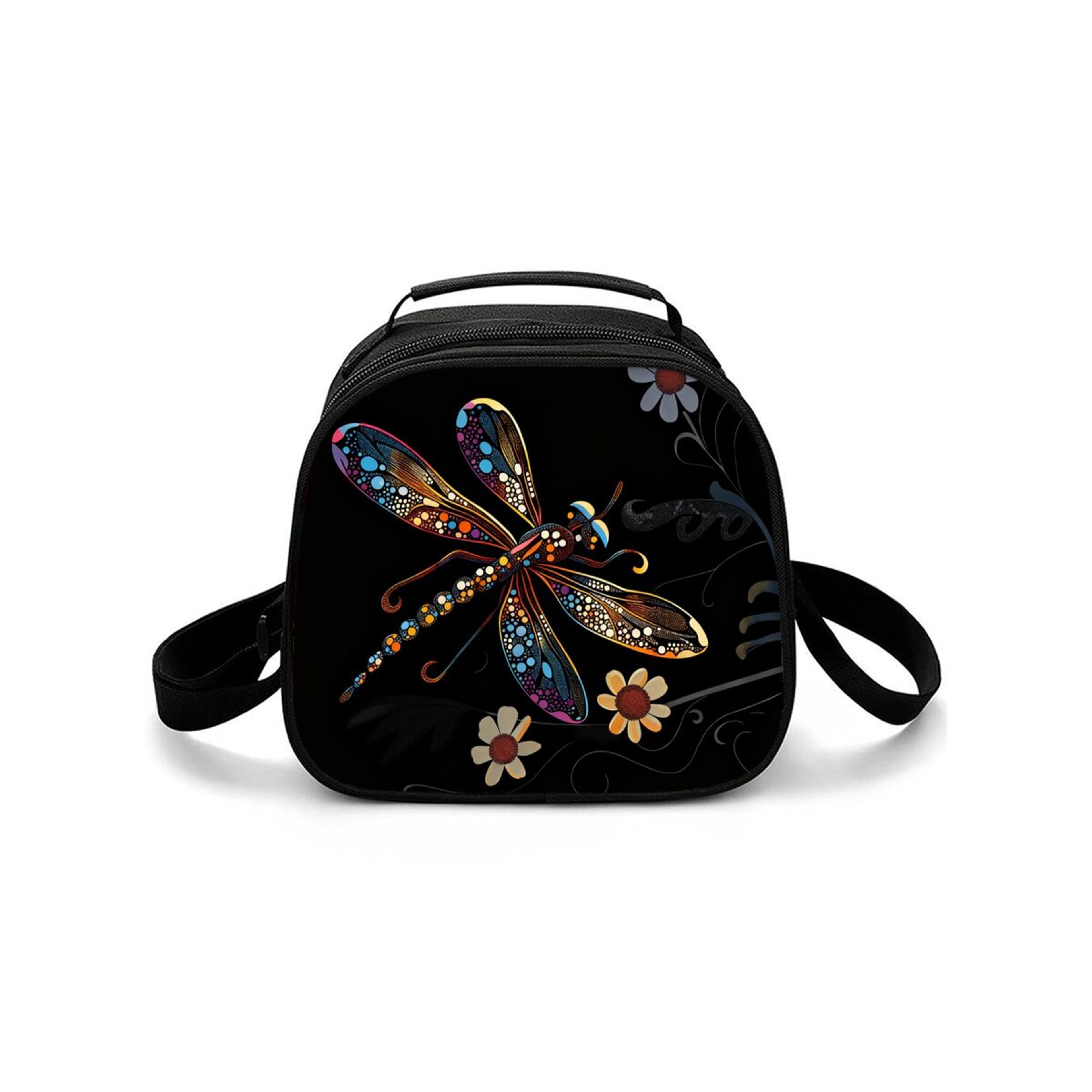 dragonfly insulated lunch bag with shoulder strap waterproof reusable lunch cooler