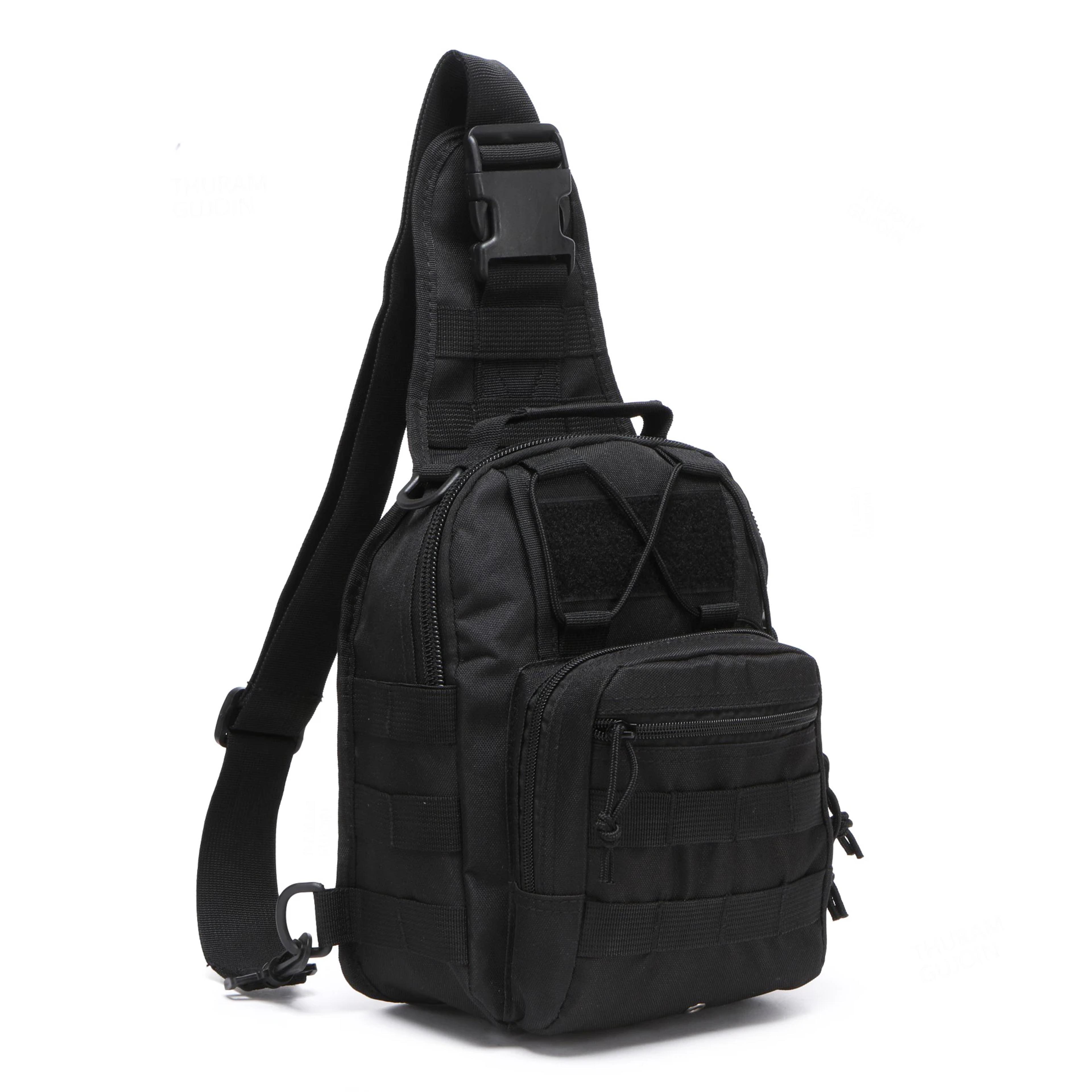water proof tactical sling backpack with storage for edc, hiking and camping