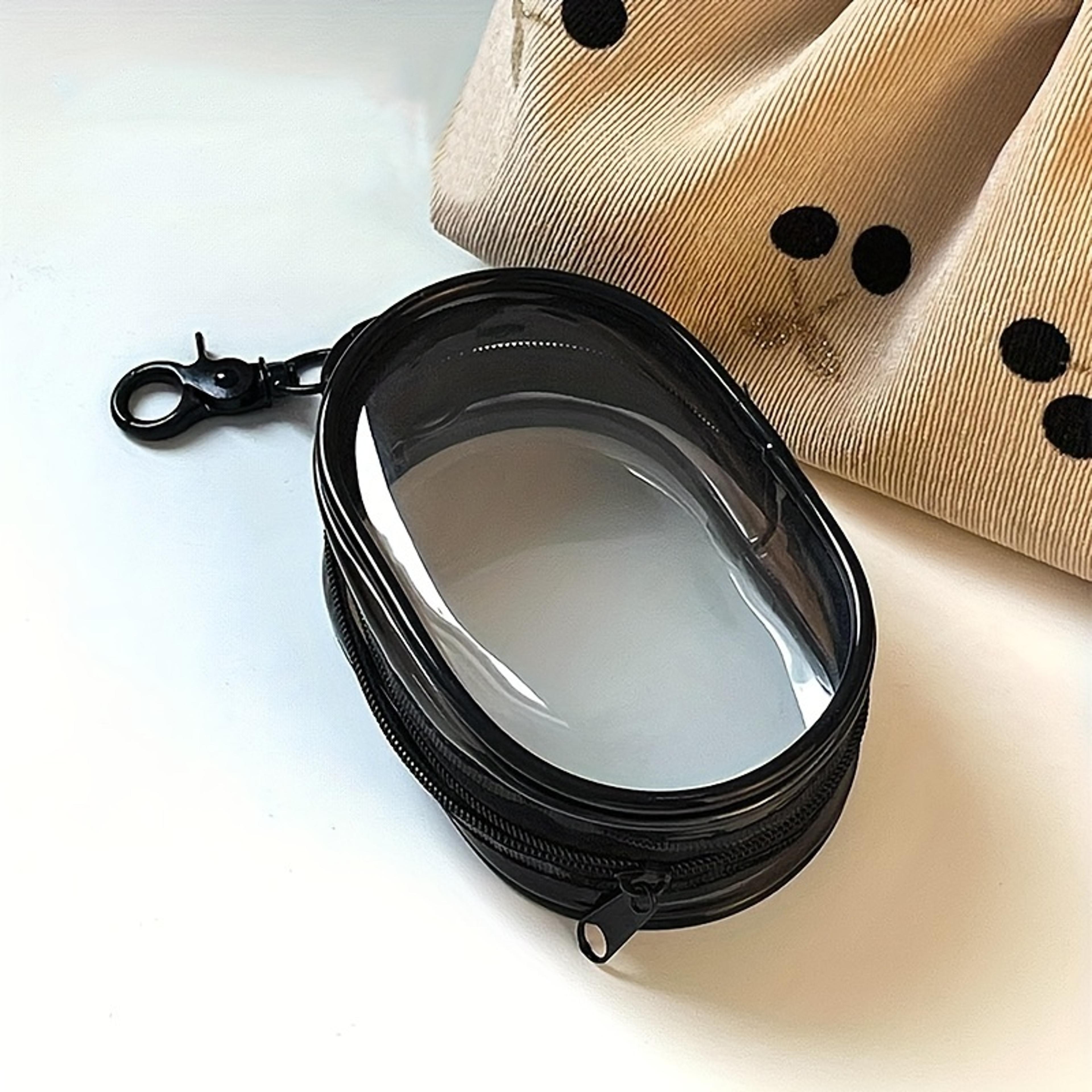 mini clear zipper pouch with keychain portable charger organizer and earphone storage case