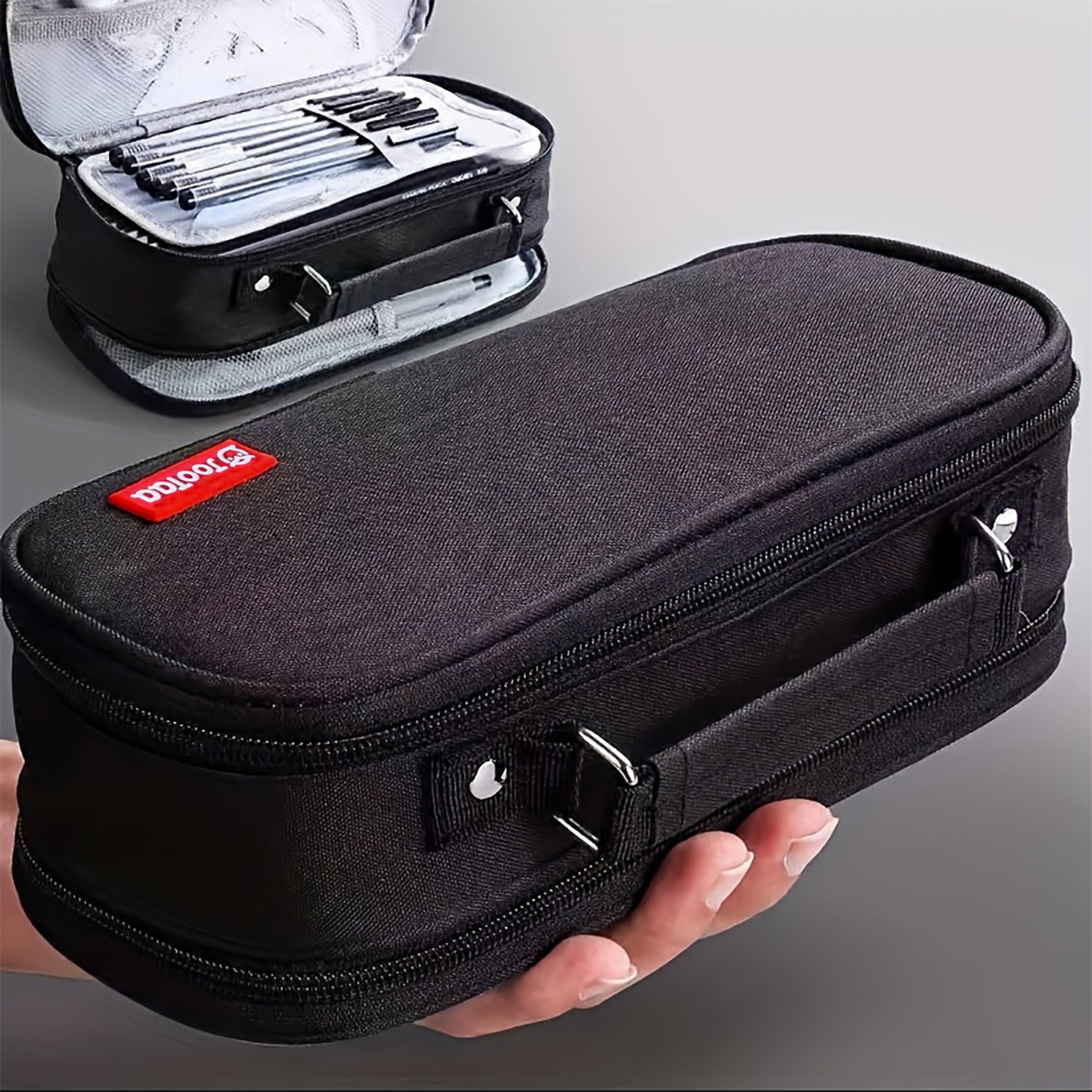 portable large capacity pencil case with multi compartment stationery organizer