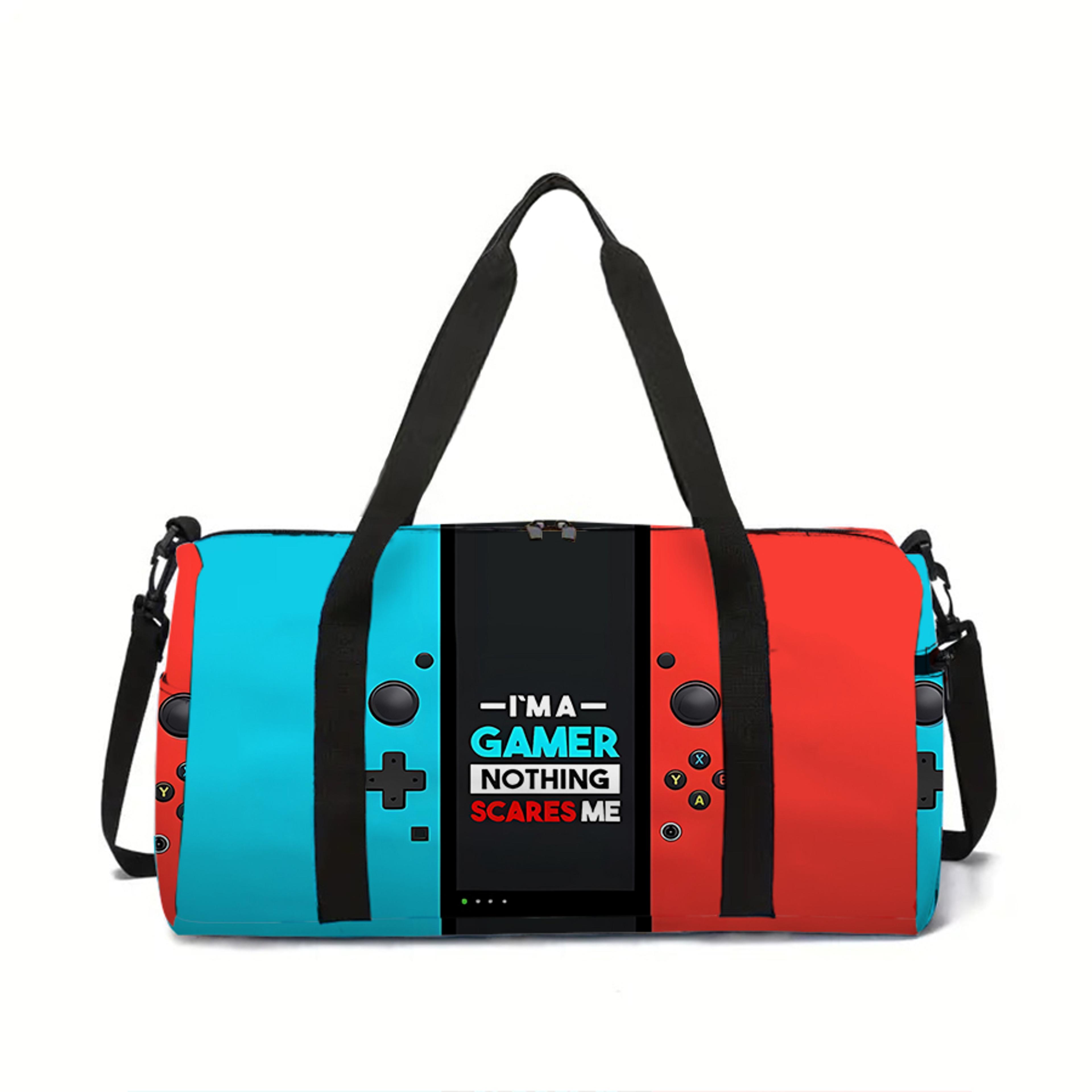 game controller kids duffle bag water proof travel bag for kids for gym, sports and sleep overs