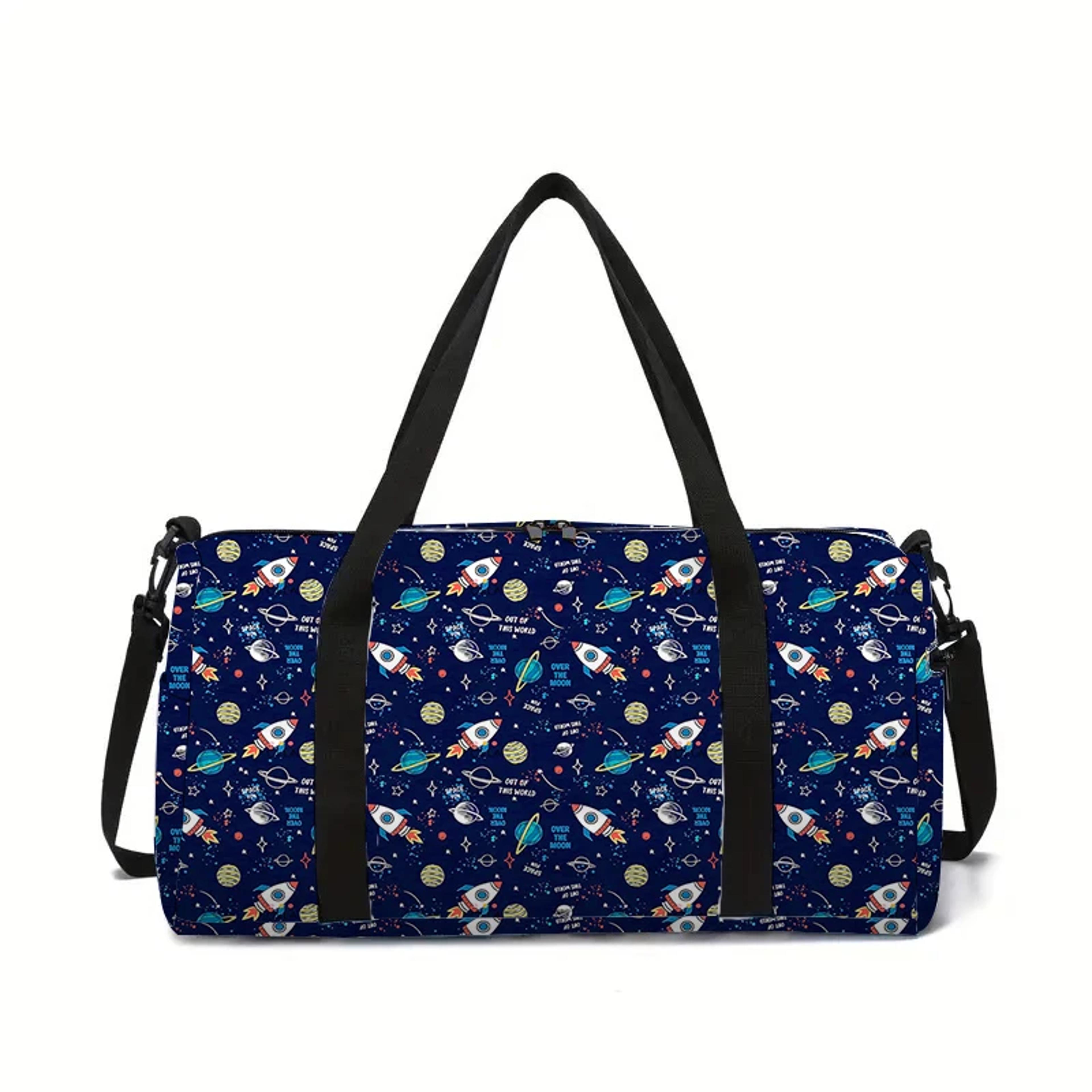 rocket planet kids duffel bag large capacity kids travel bag for boys & girls