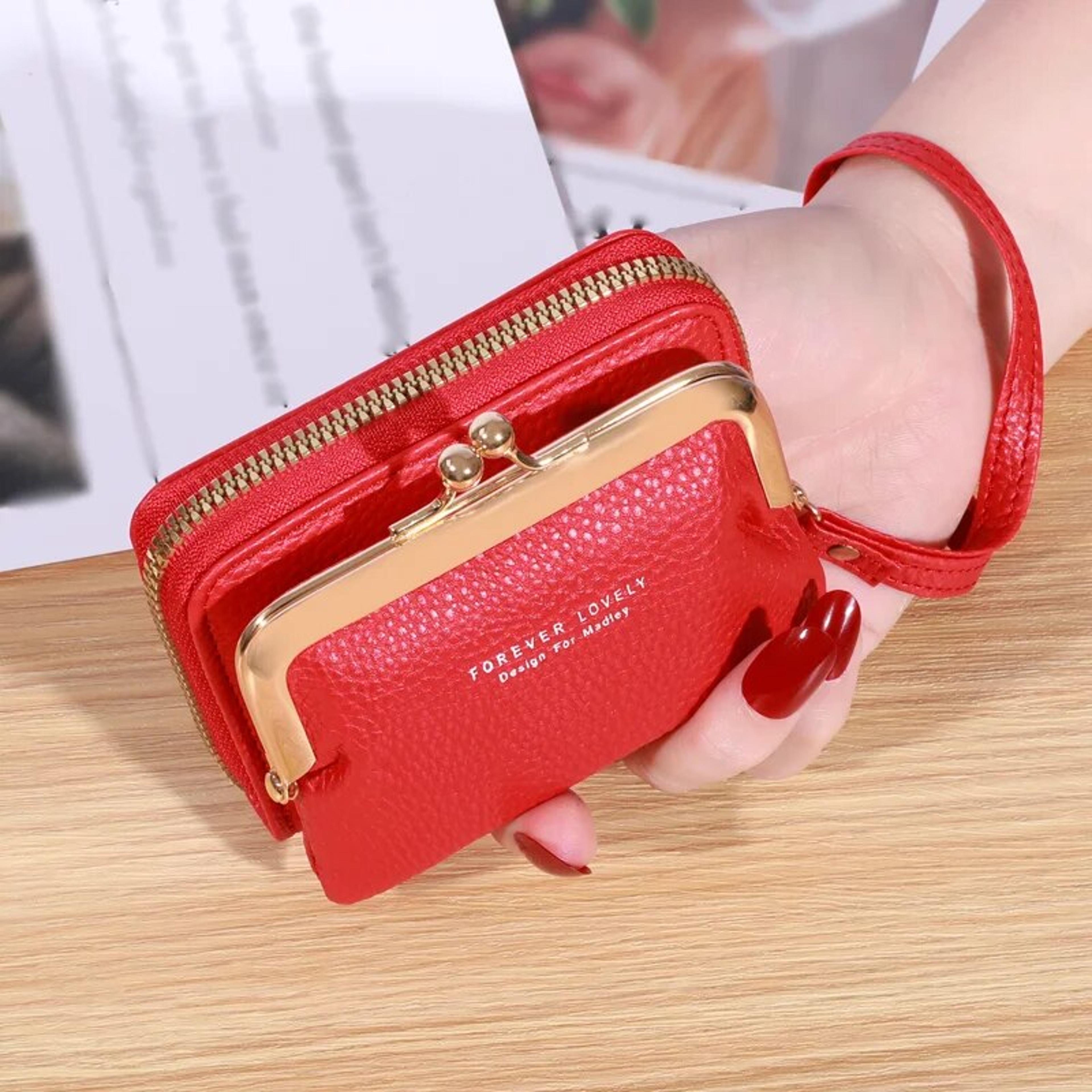 compact womens wristlet wallet with multi card slots and coin pocket