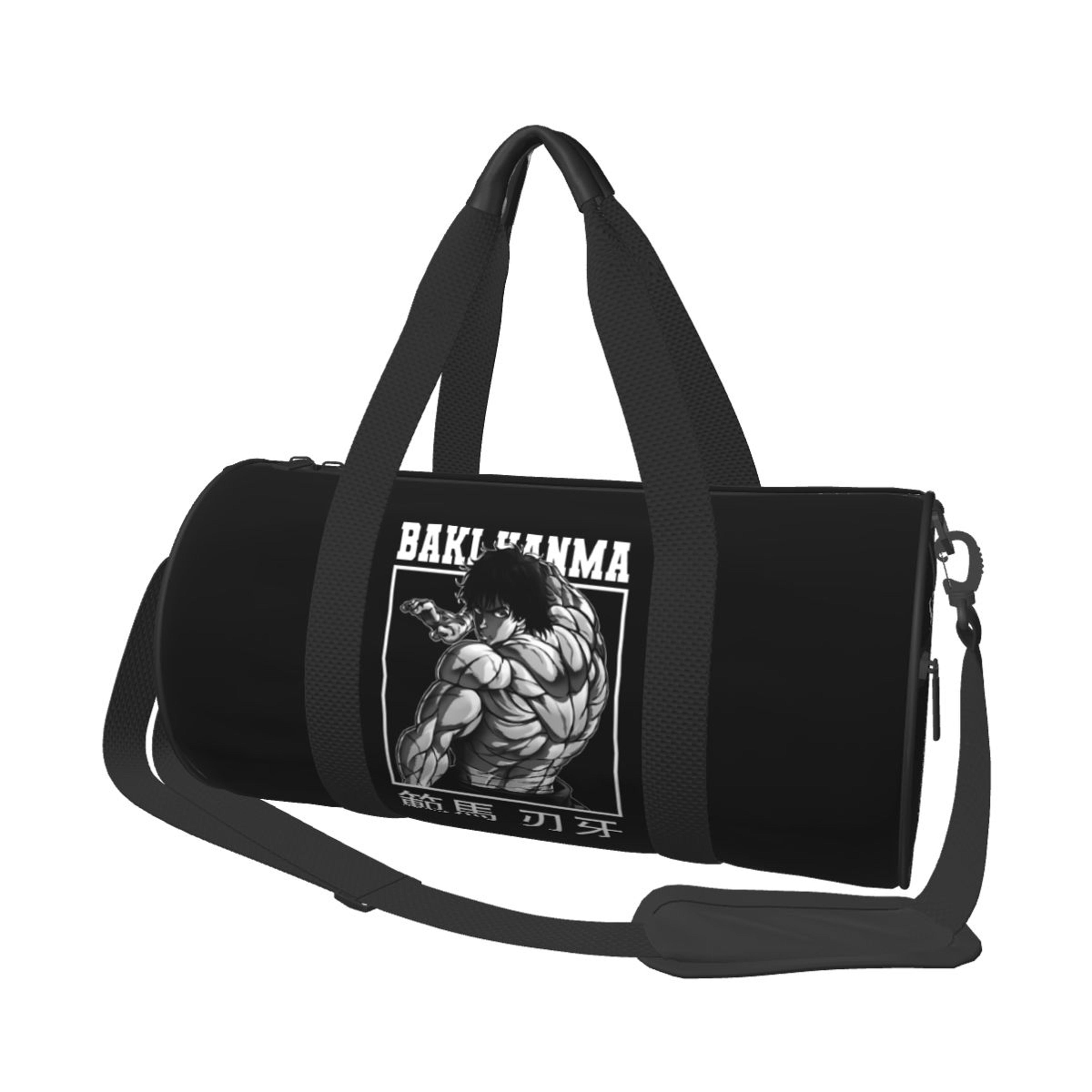 baki hanma anime gym bag with shoe compartment travel sports duffle