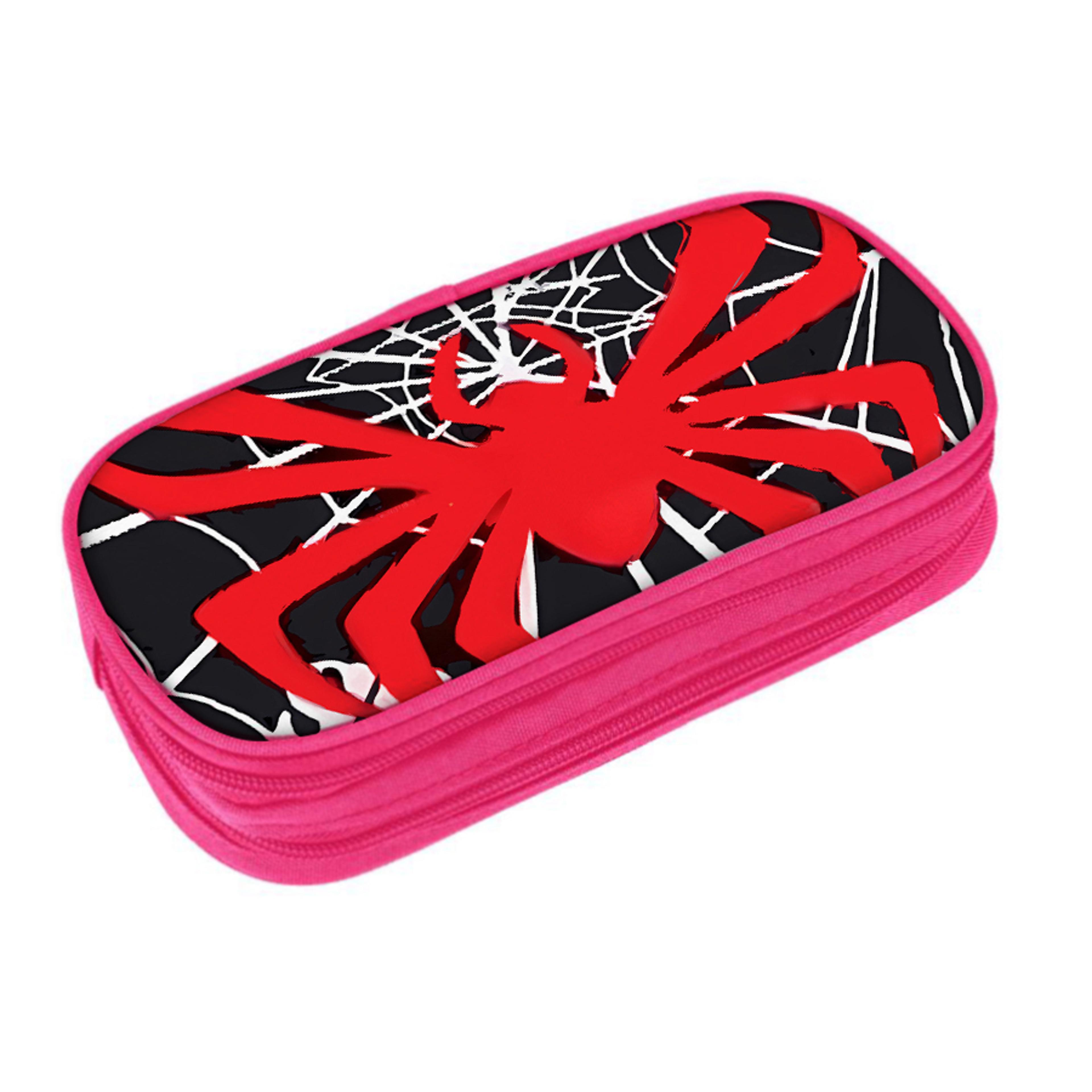red spider double layer pencil case for kids large capacity school pen organizer