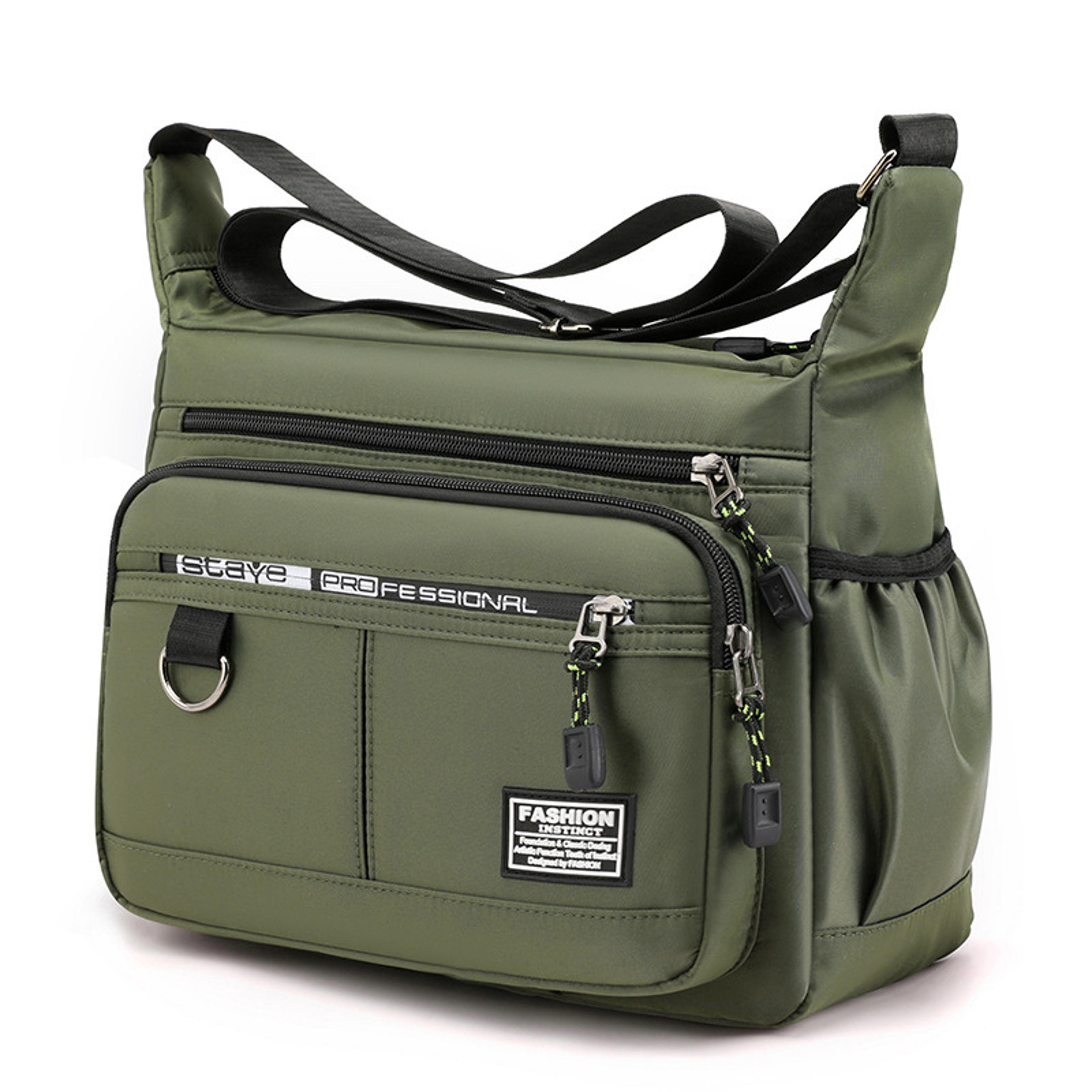 mens oxford crossbody messenger bag with multi pocket large capacity storage