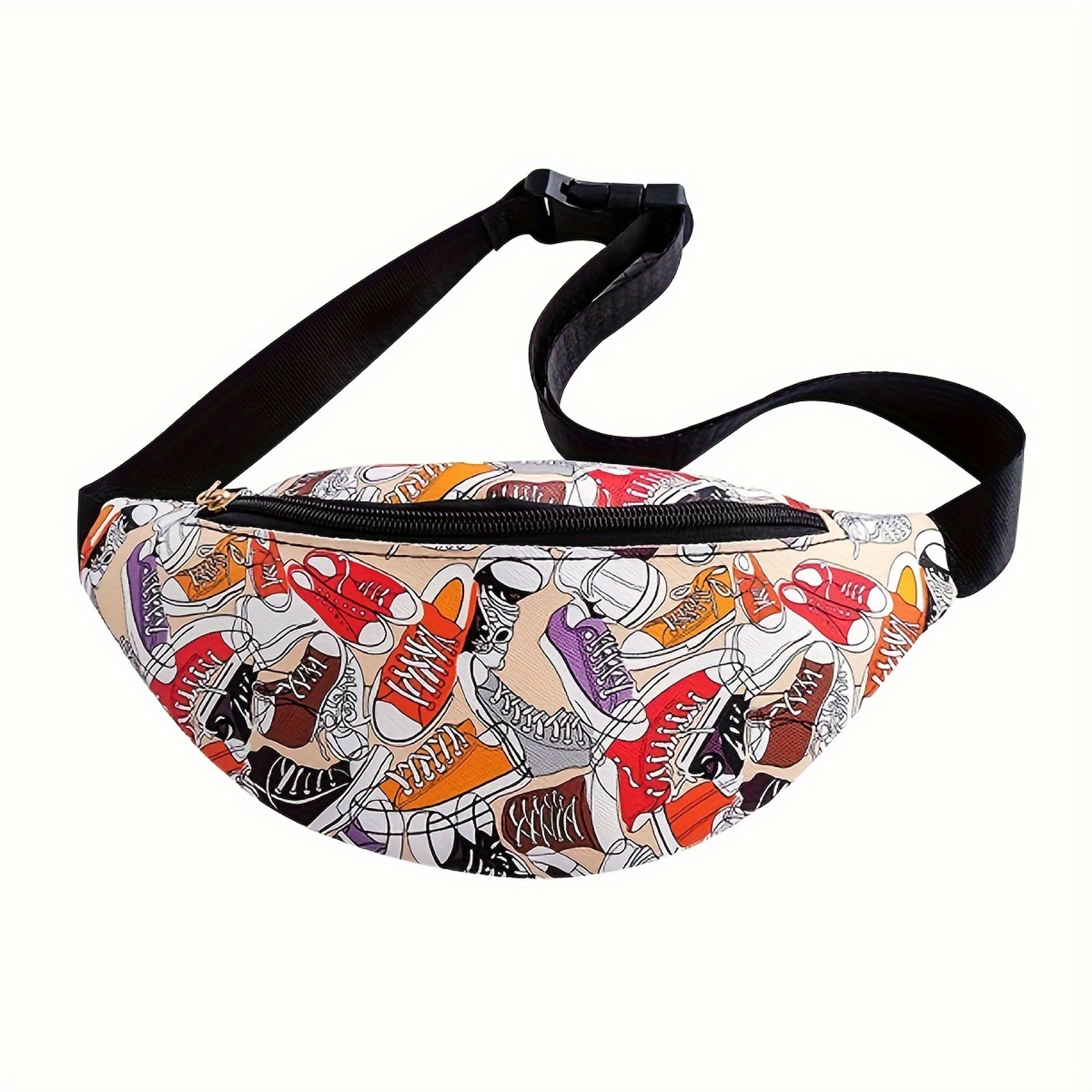 shoe print running waist bag phone holder and crossbody chest pack