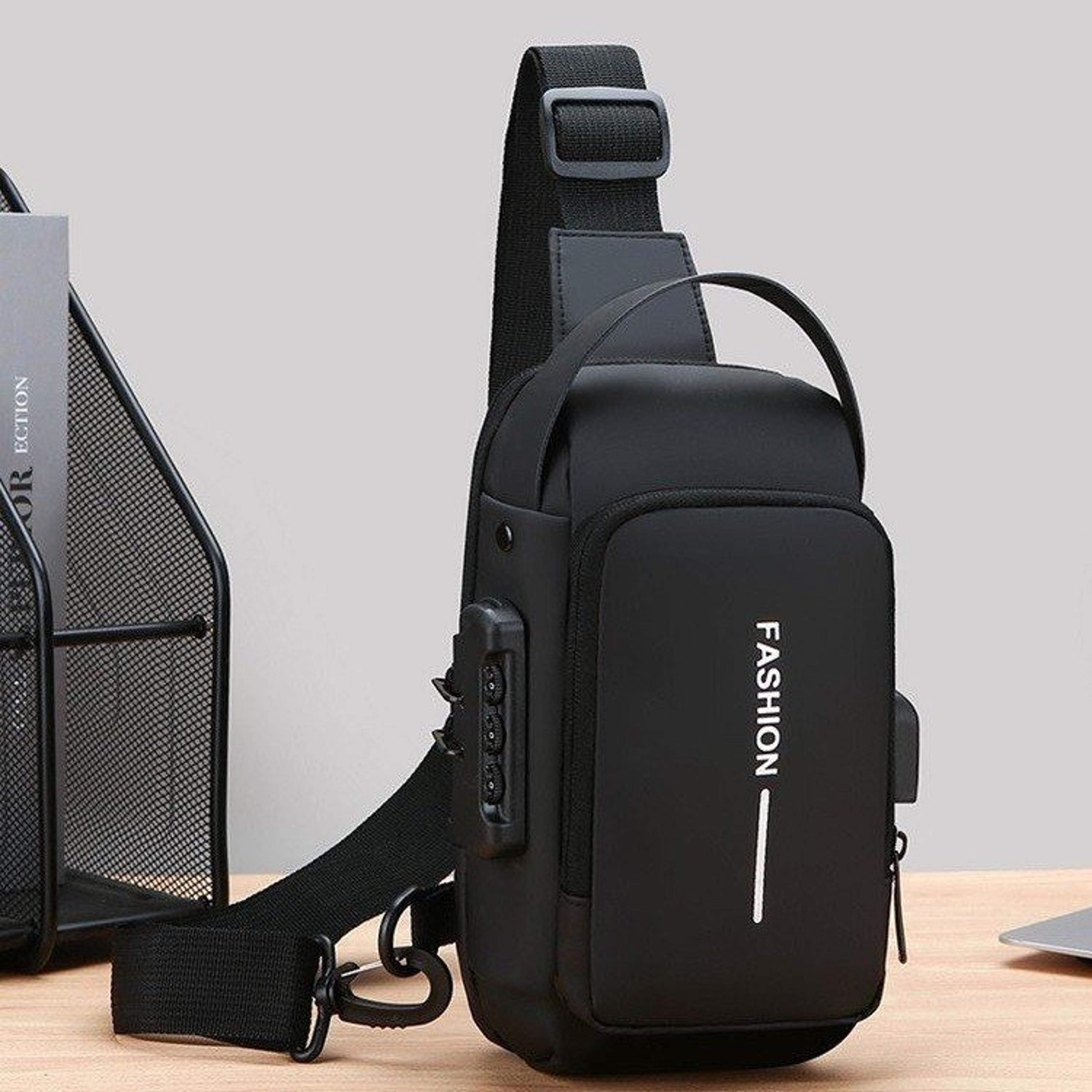 compact anti theft cross body bag for men light weight waist pack and chest bag