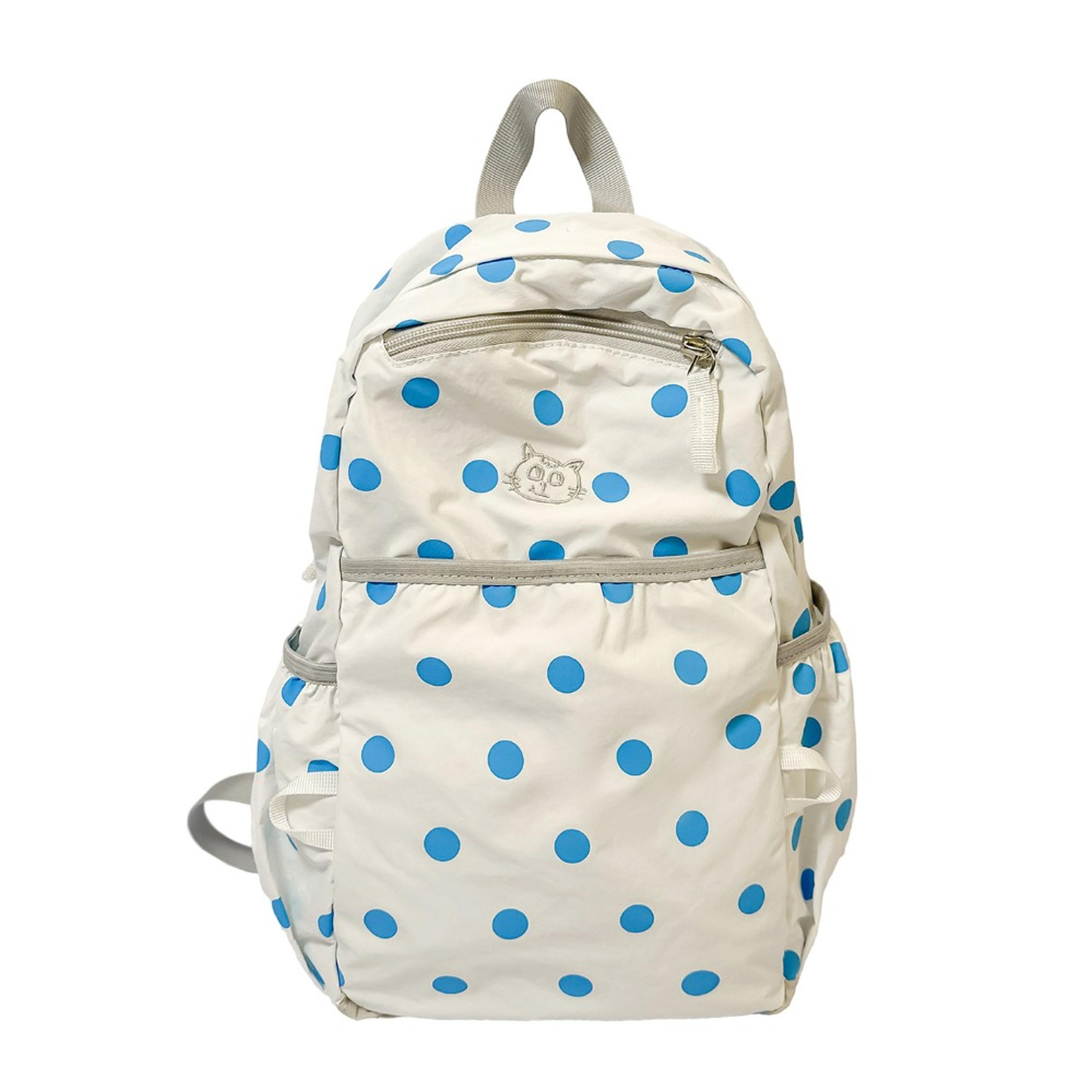 sweet polka dot cat backpack light weight large capacity school rucksack