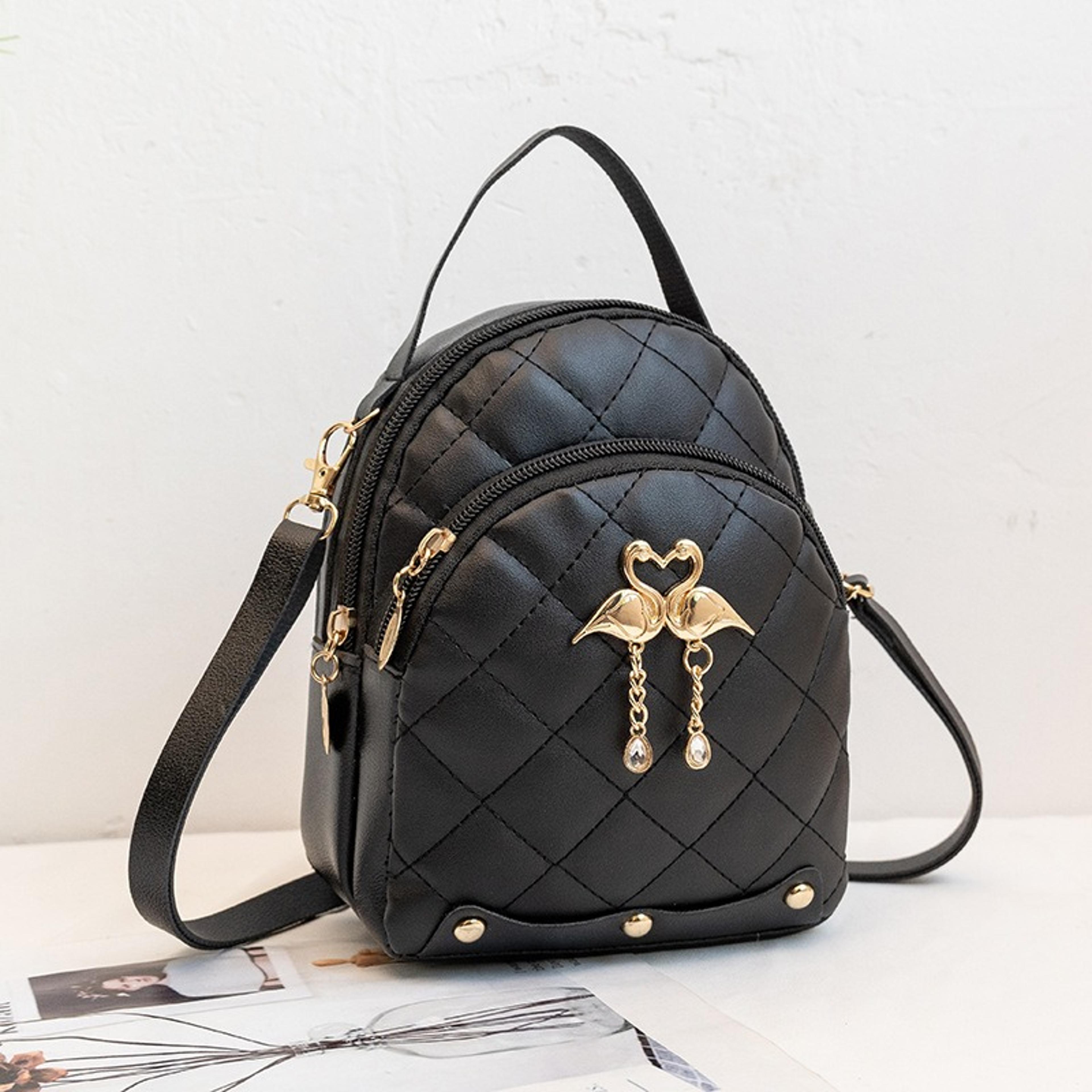 cute pu leather mini backpack and cross body bag for women