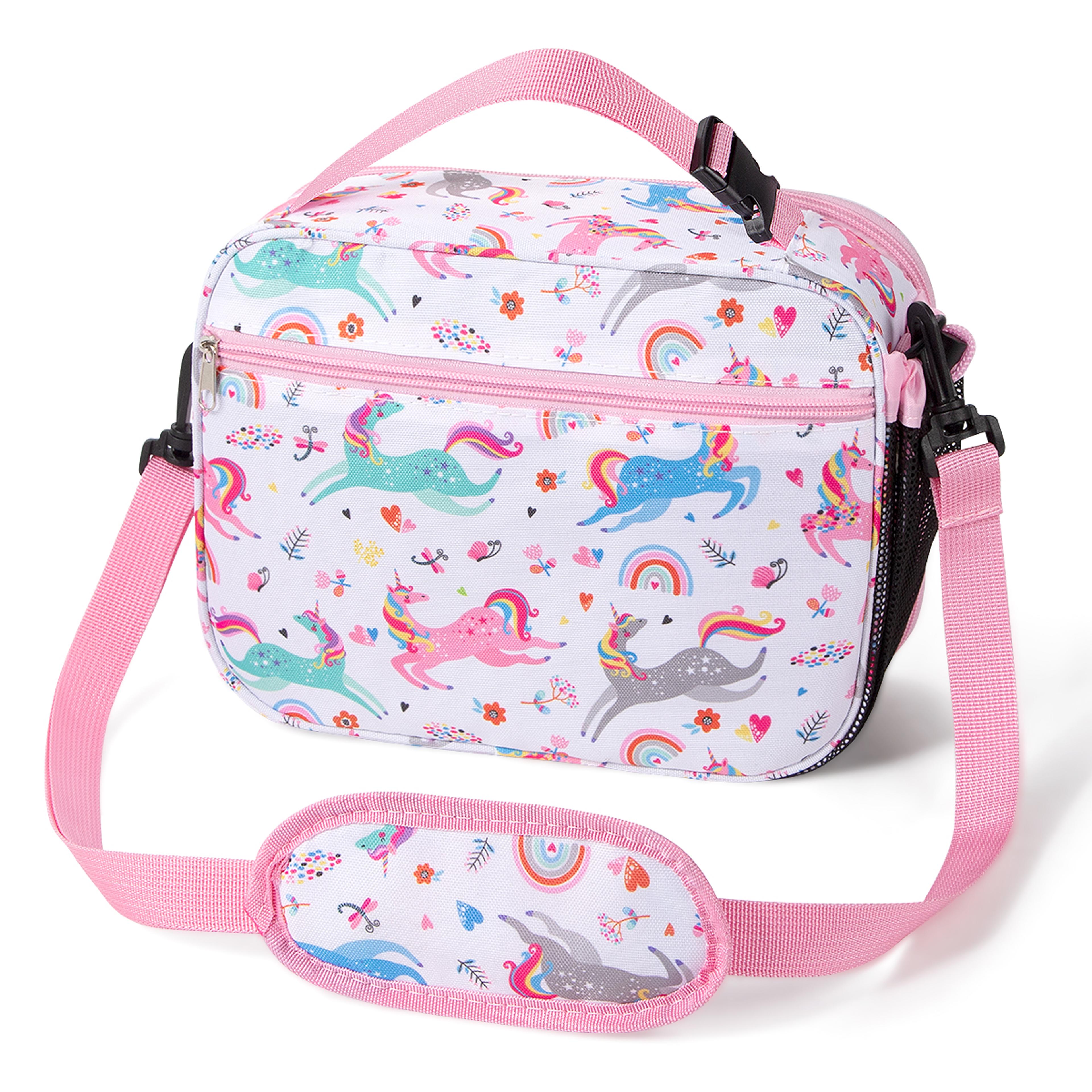 cartoon insulated lunch bag with water proof thermal lining and shoulder strap