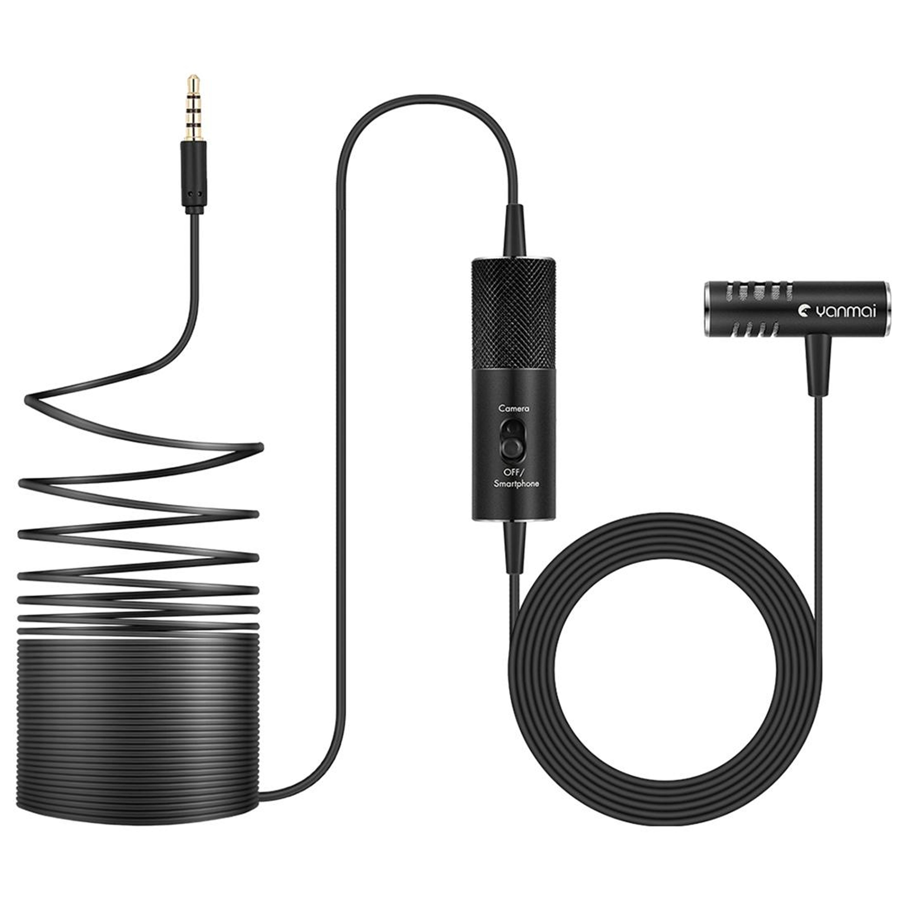 omnidirectional lavalier microphone with 3.5mm plug for interviews and recording