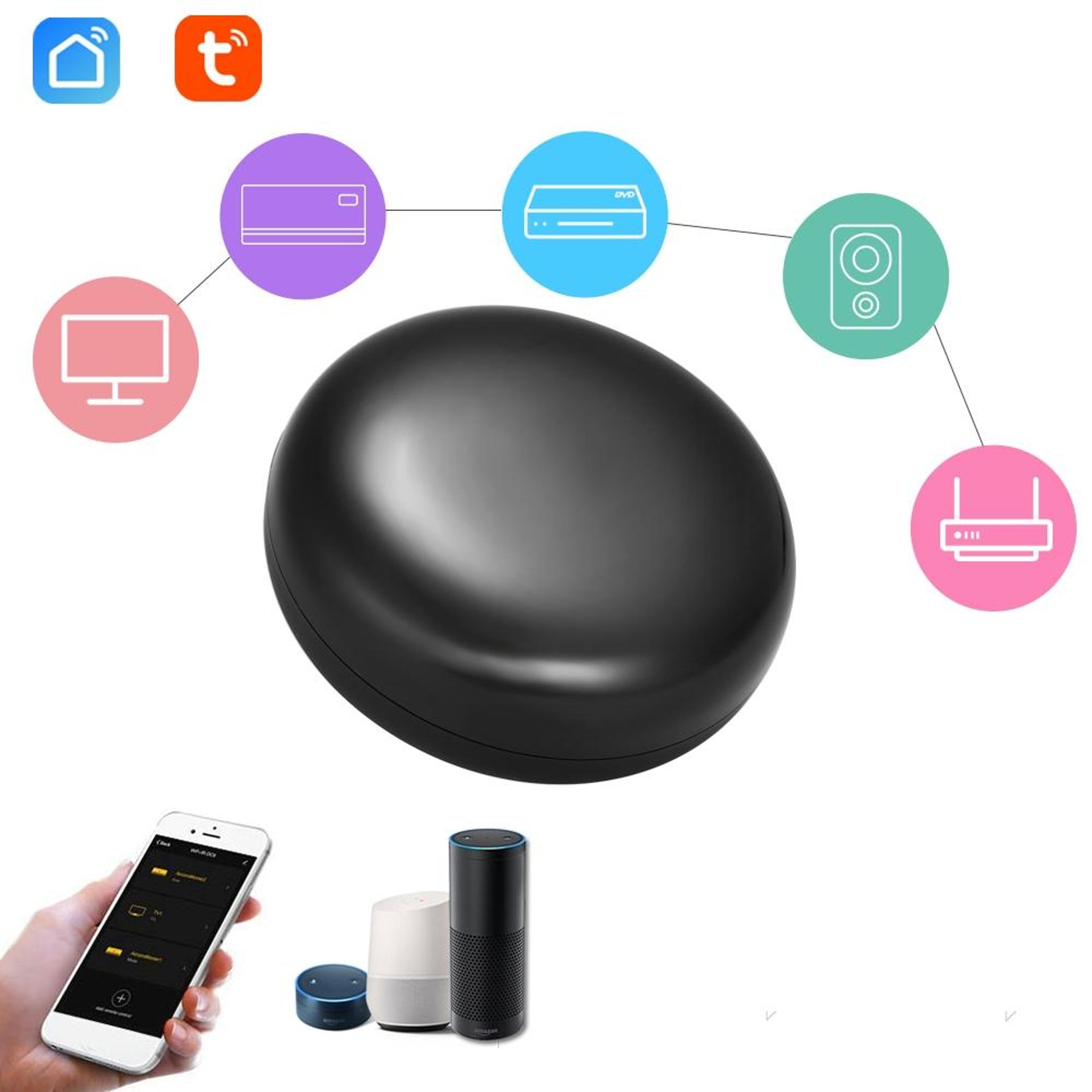 wifi smart ir remote controller compatible with tuya smart life alexa and google home