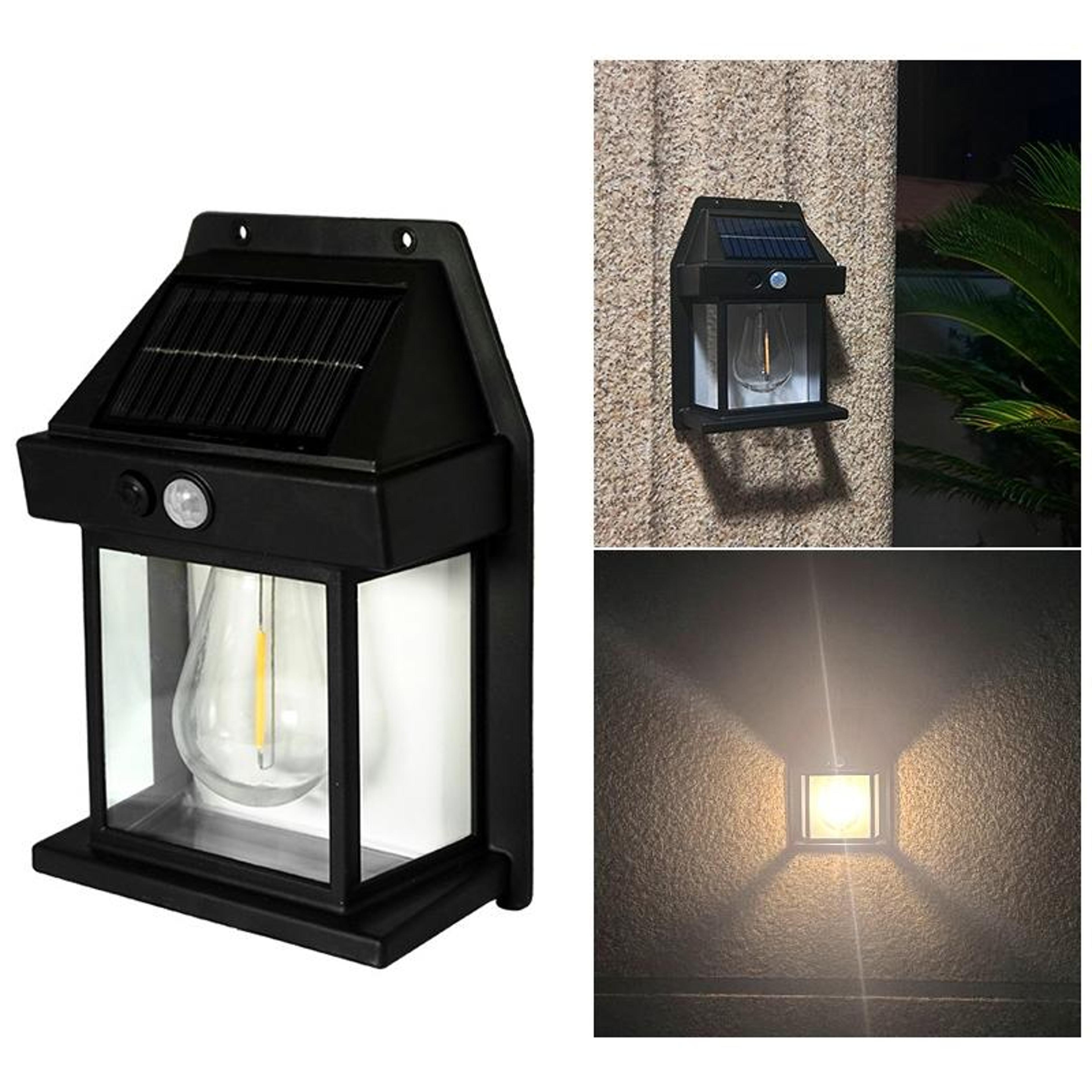 solar outdoor wall light with motion sensor and 3 lighting modes