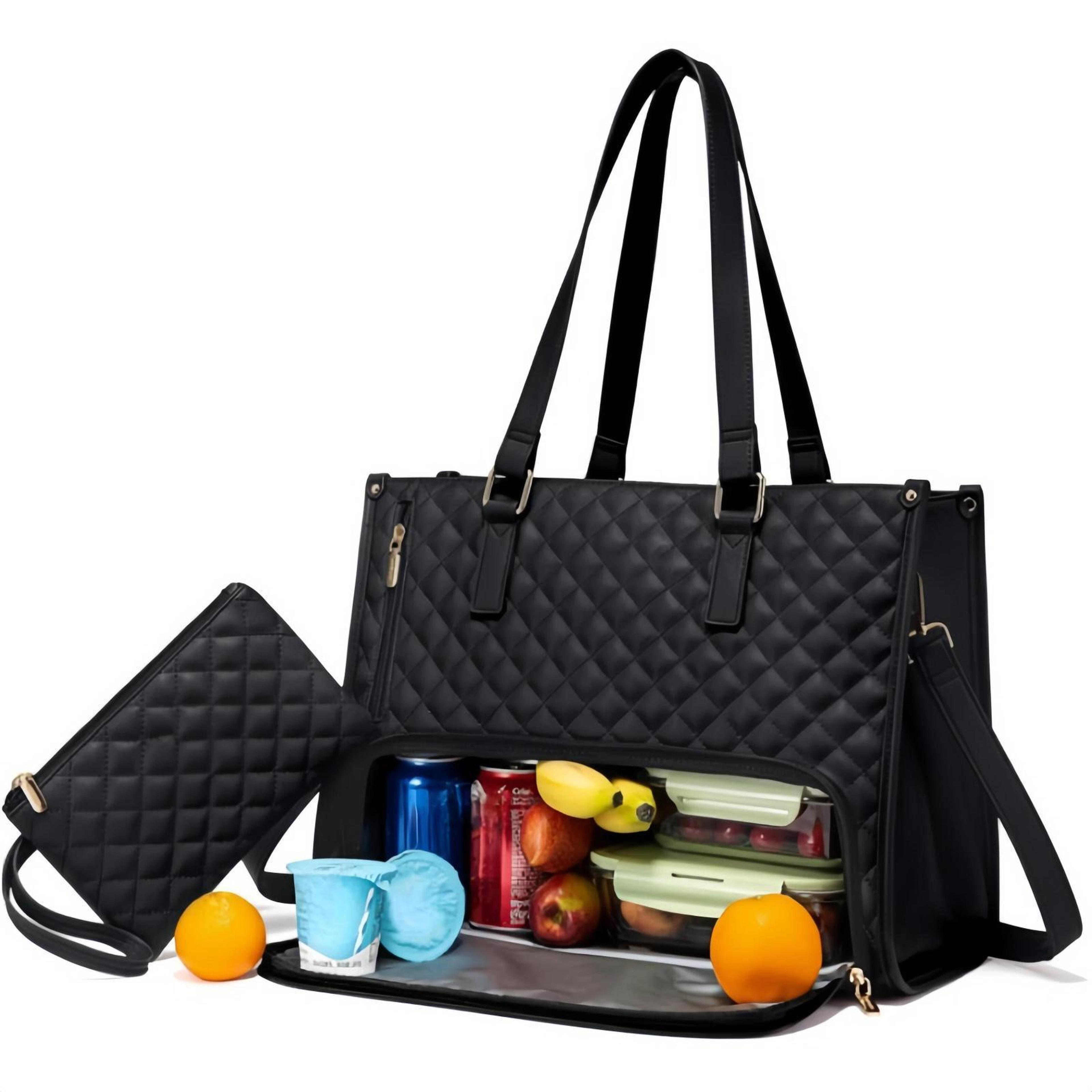 insulated lunch bag and laptop tote with crossbody design for 15.6 inch laptop