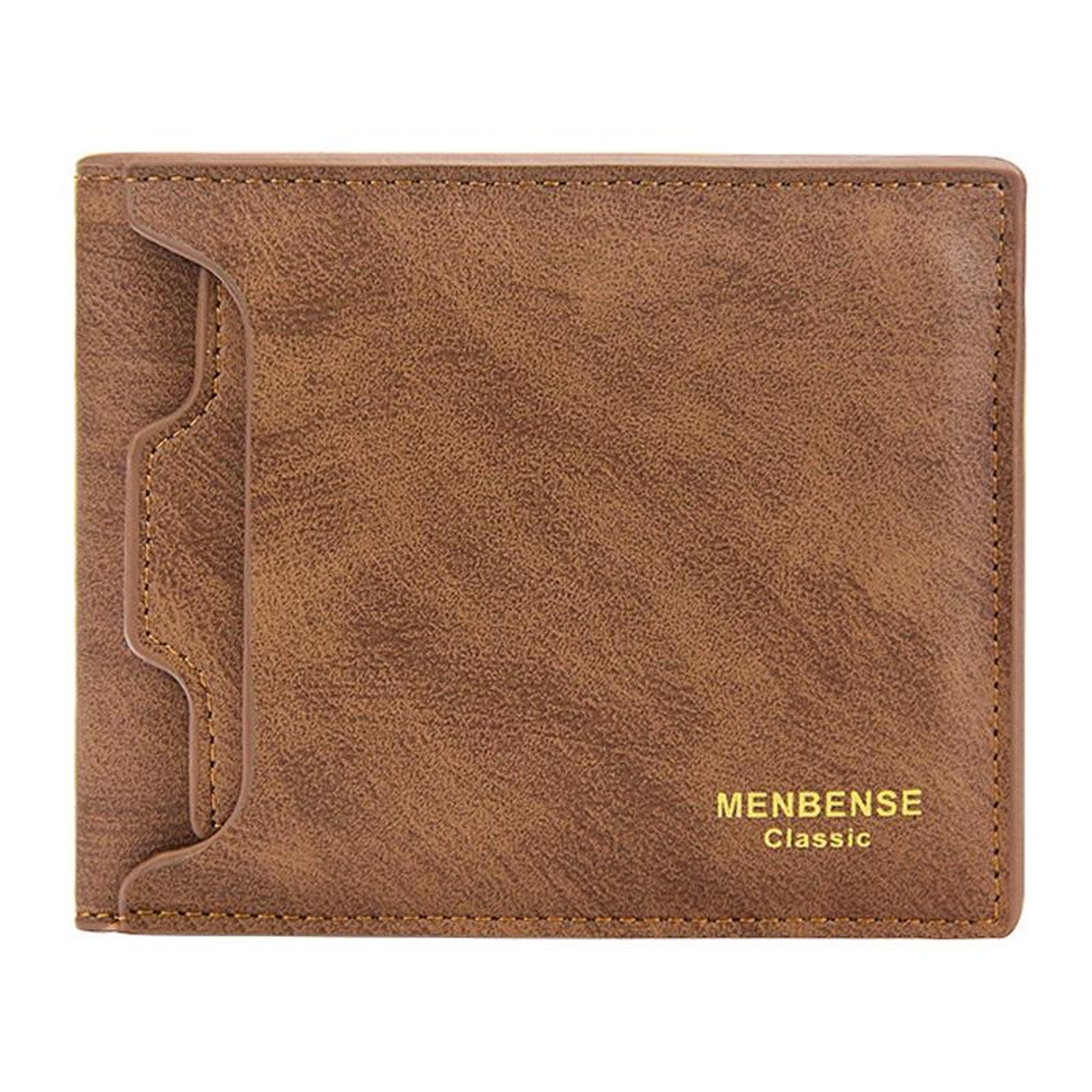men's bifold pu leather wallet with multiple card slots and zipper coin pocket