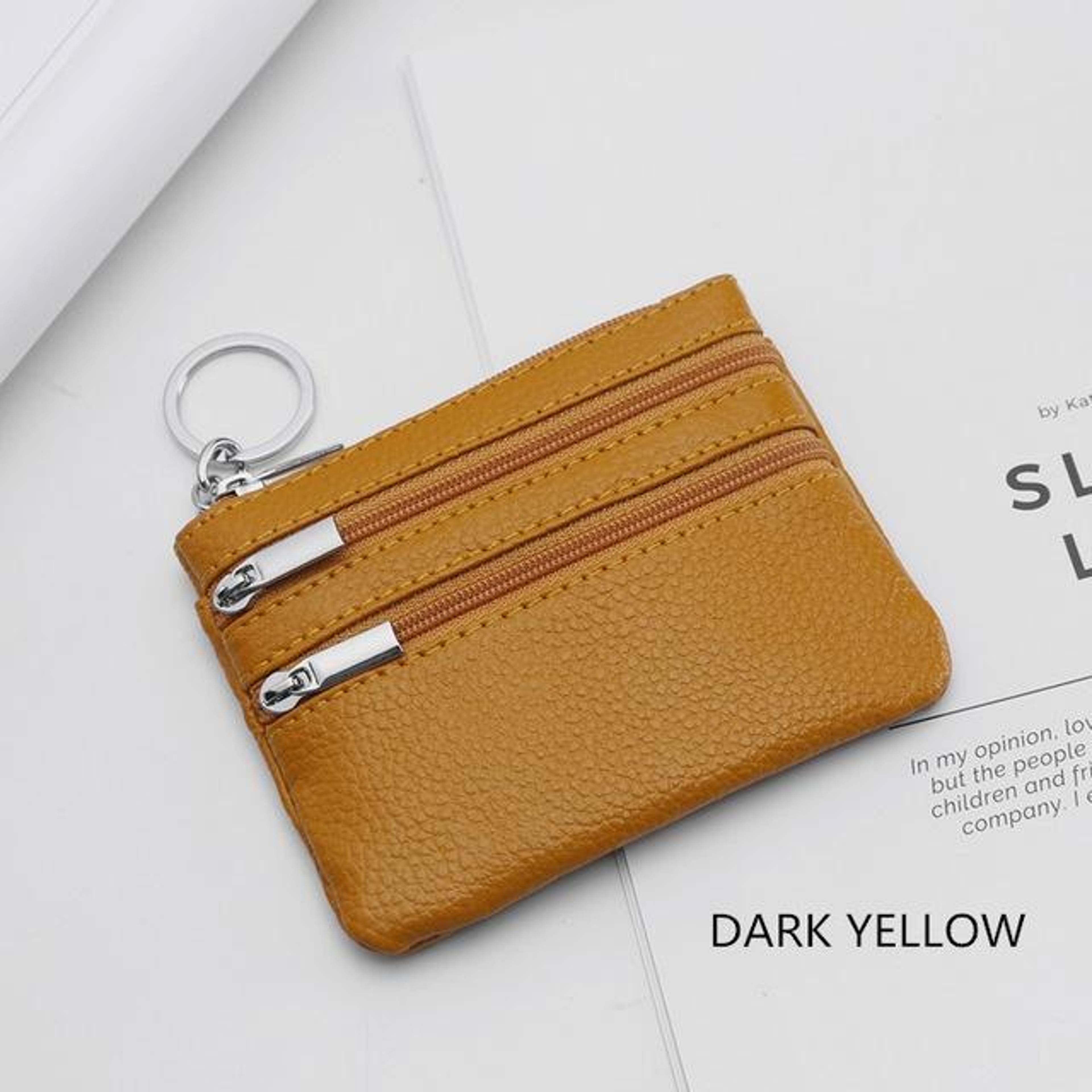 genuine leather womens small zipper wallet and coin purse