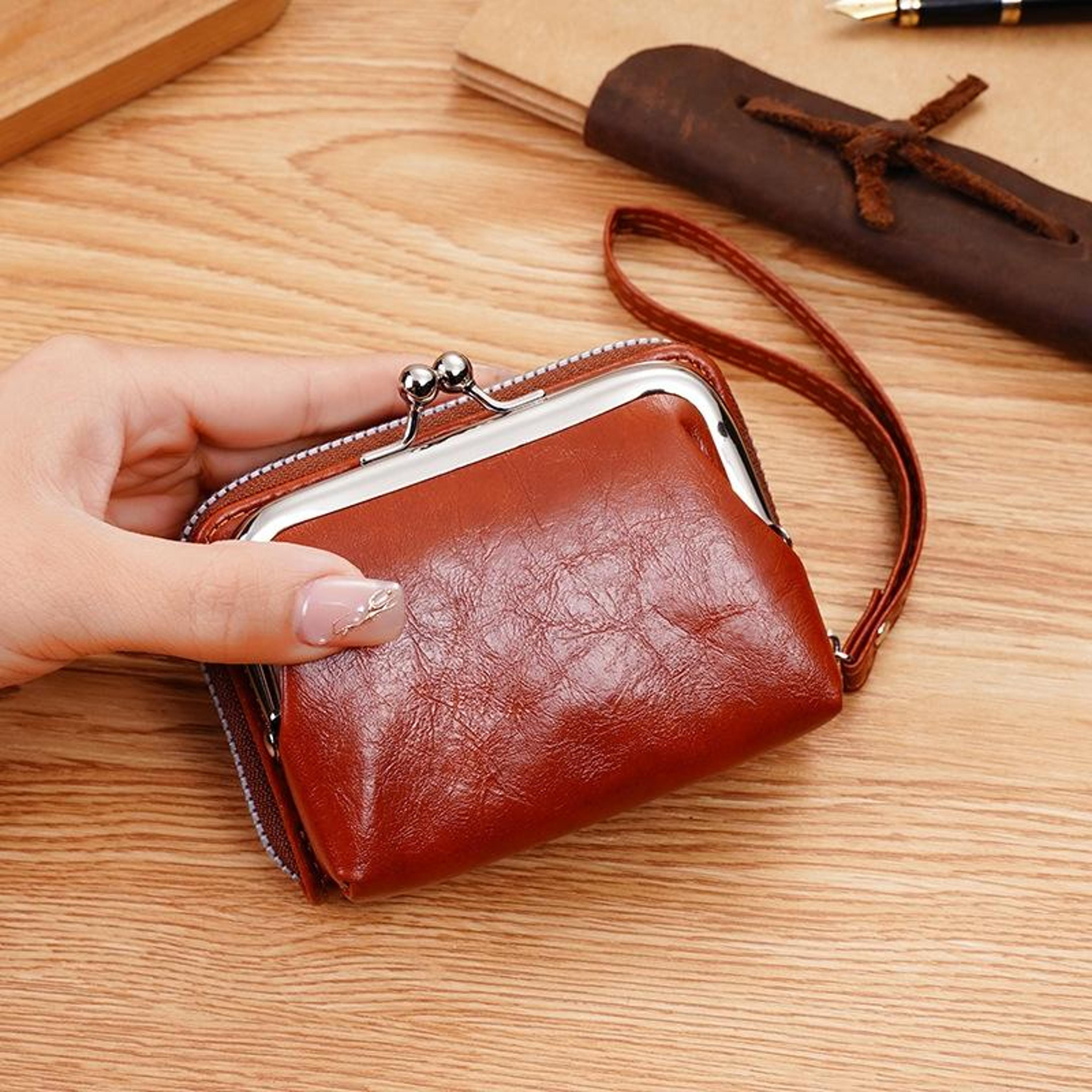 ladies pu coin purse clutch wallet with detachable design and card slots