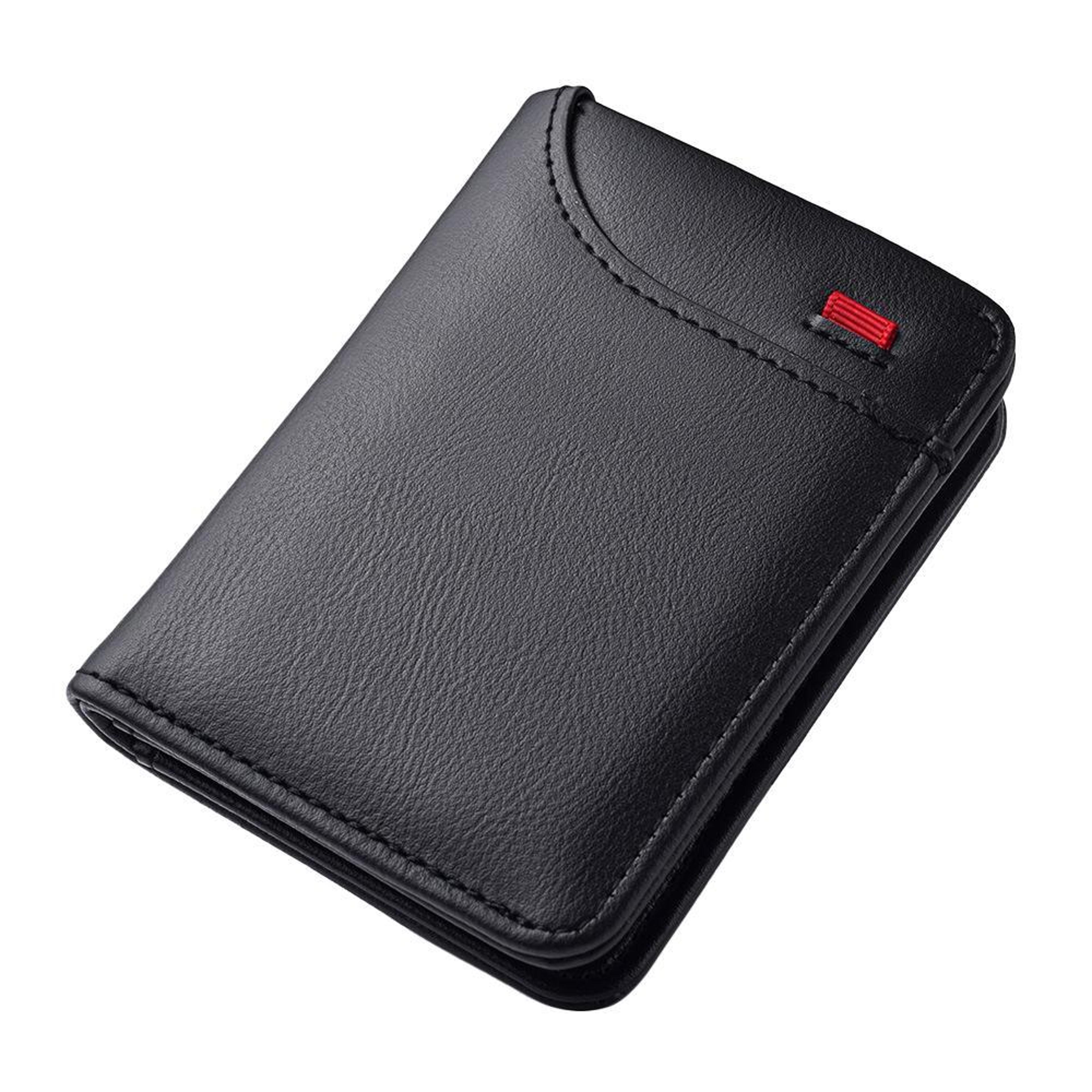 mens pu leather wallet with multi card slots and vertical id holder