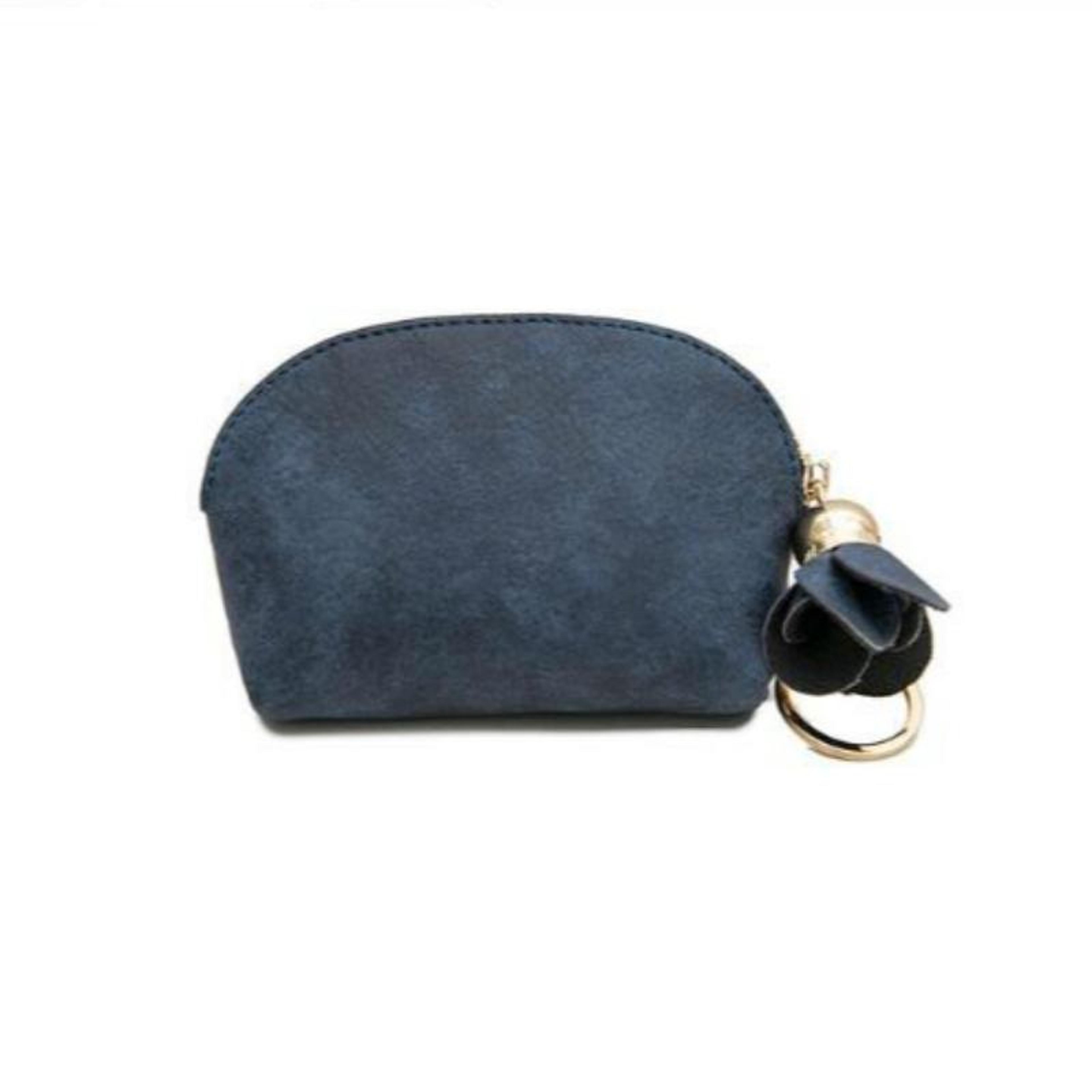 cute coin purse with flower tassel pendant and zipper closure