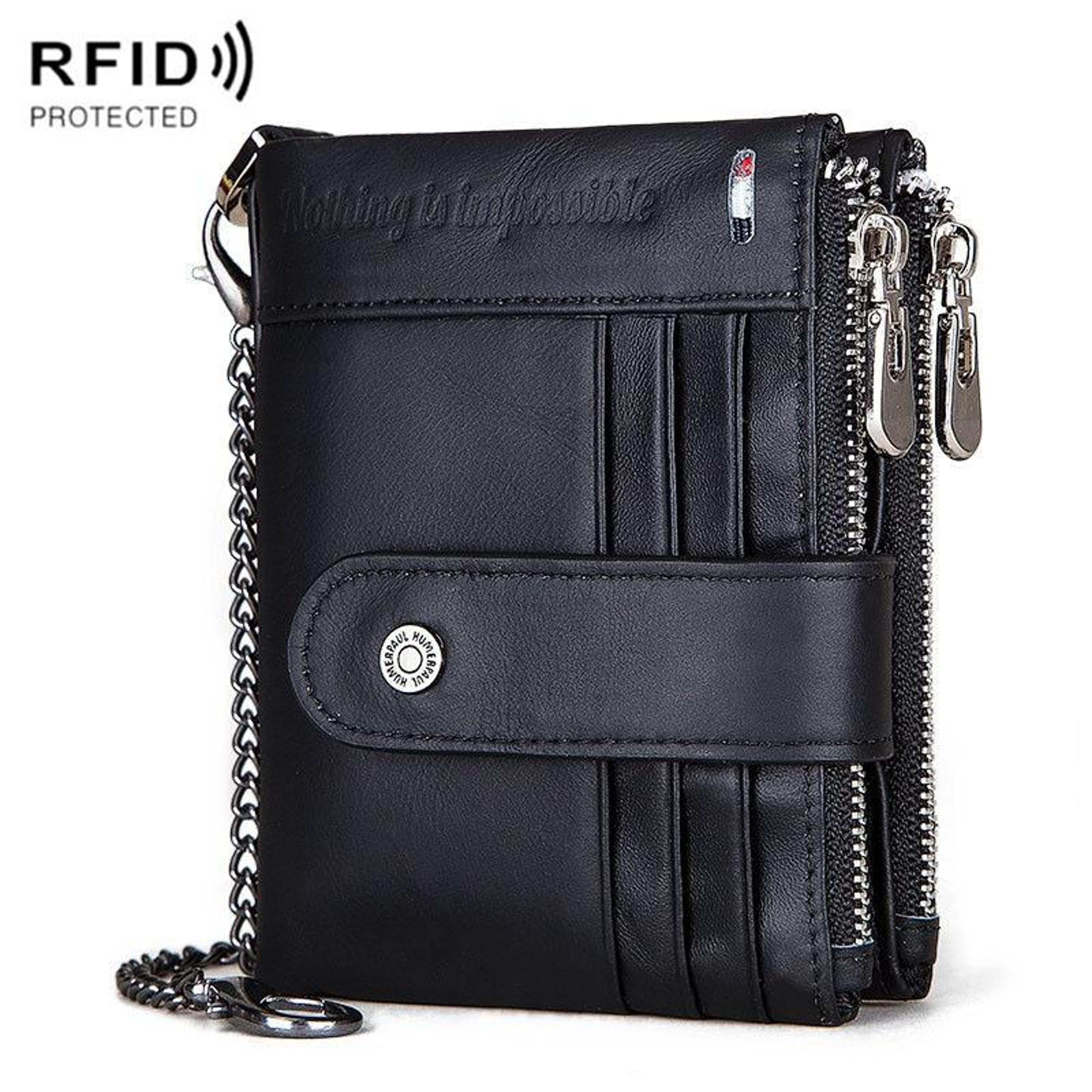 leather cosmetic bag and zipper wallet purse