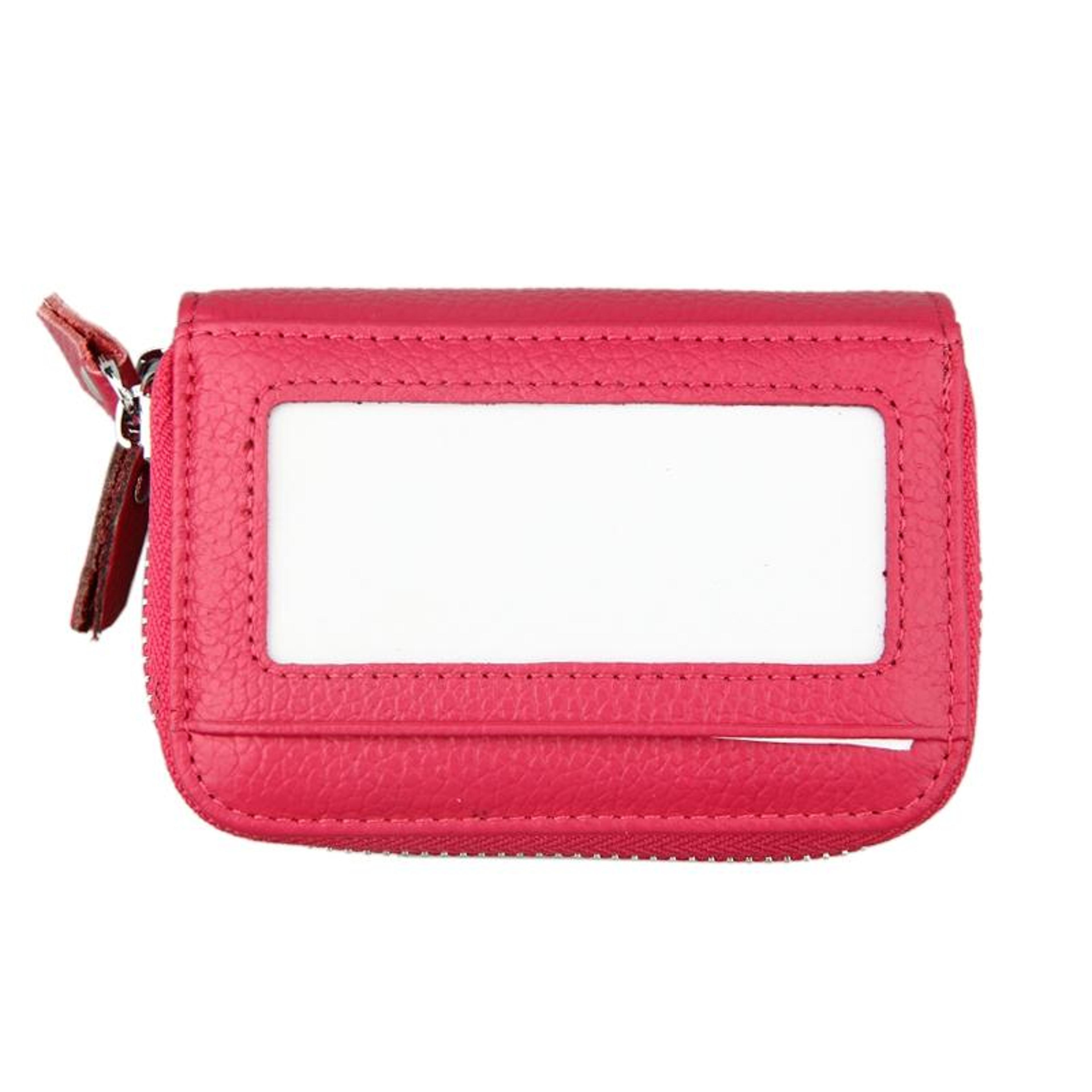 small leather cosmetic bag with zipper