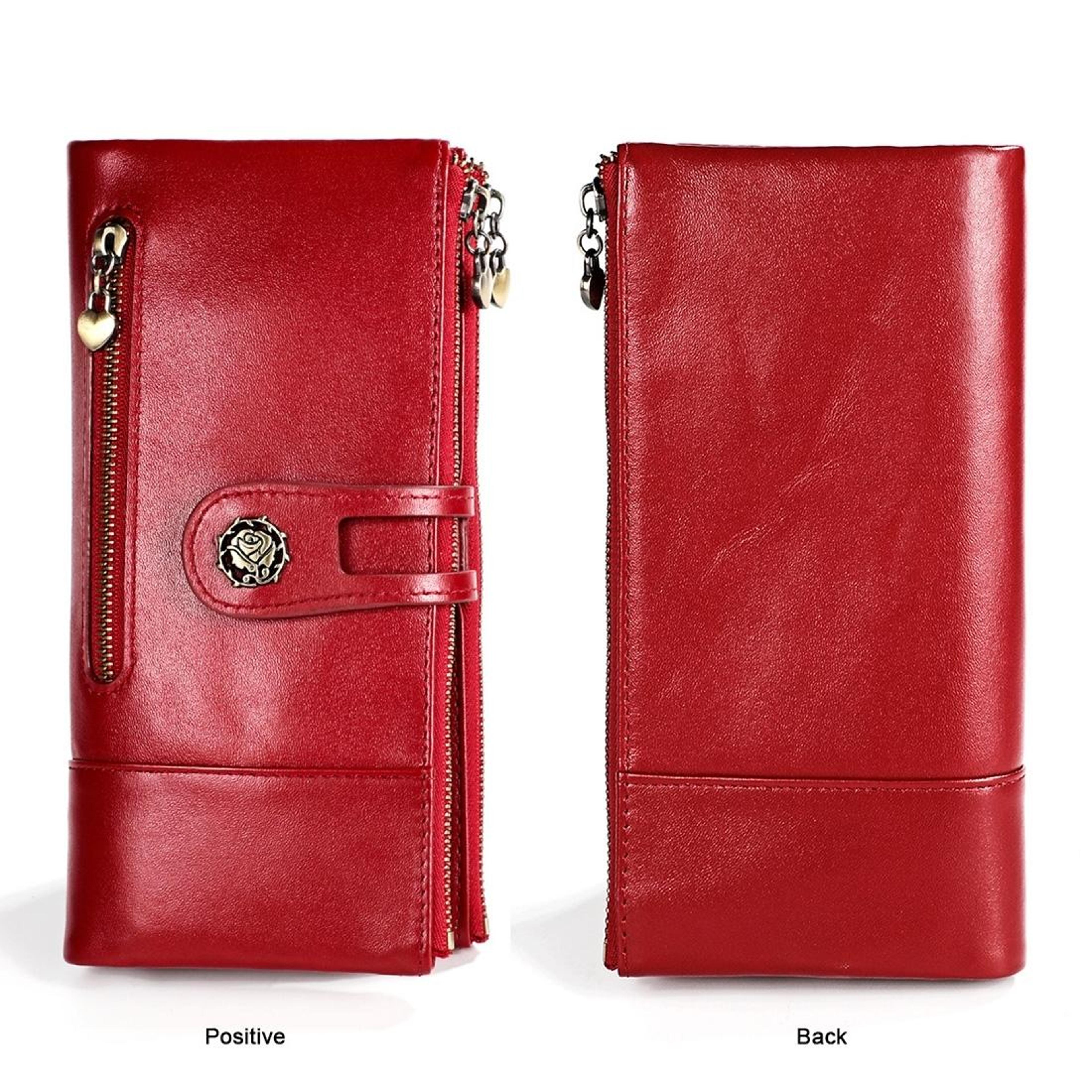 small leather cosmetic bag and zipper wallet