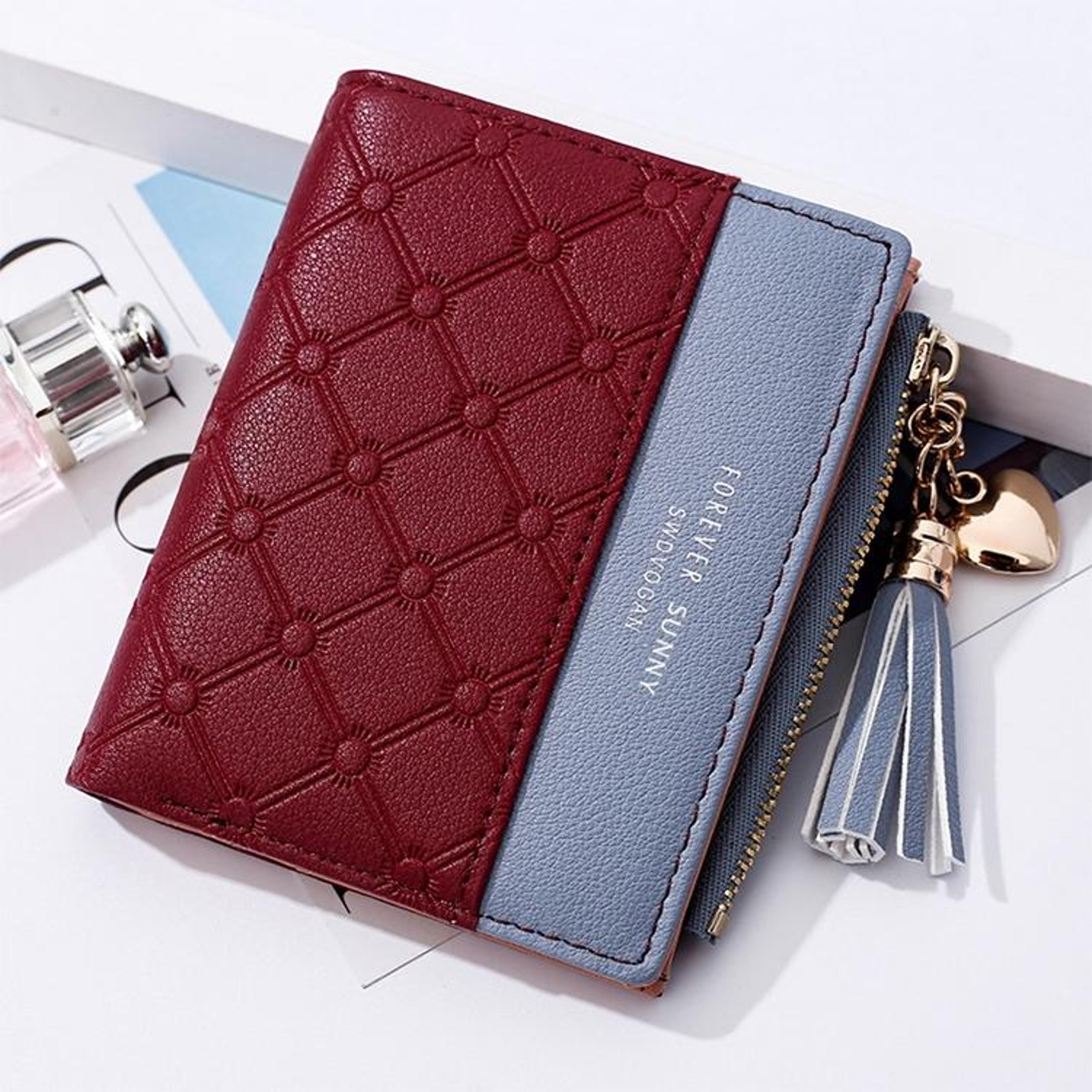 small pu leather zipper wallet and cosmetic purse