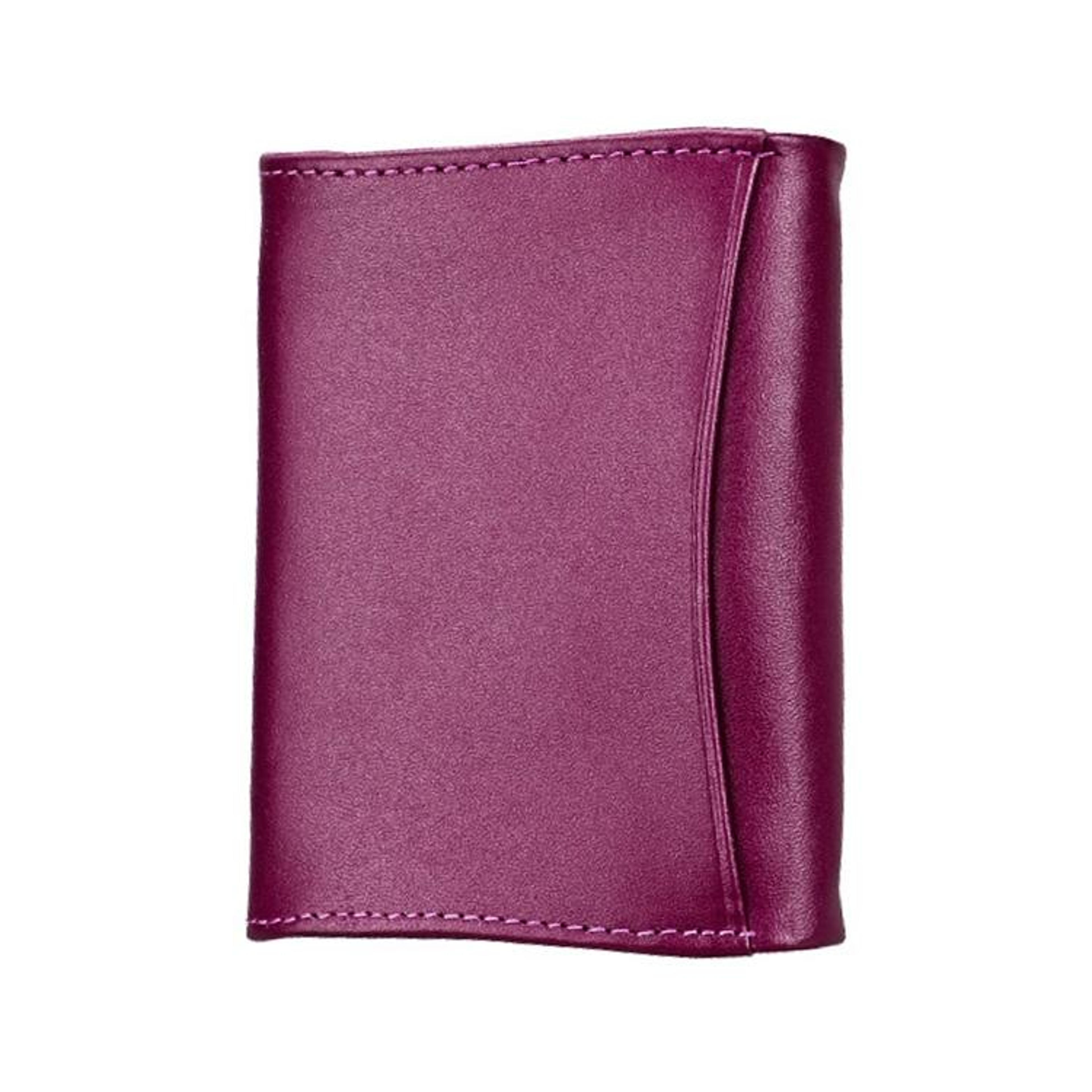 womens purple rfid wallet with lock buckle and card slots