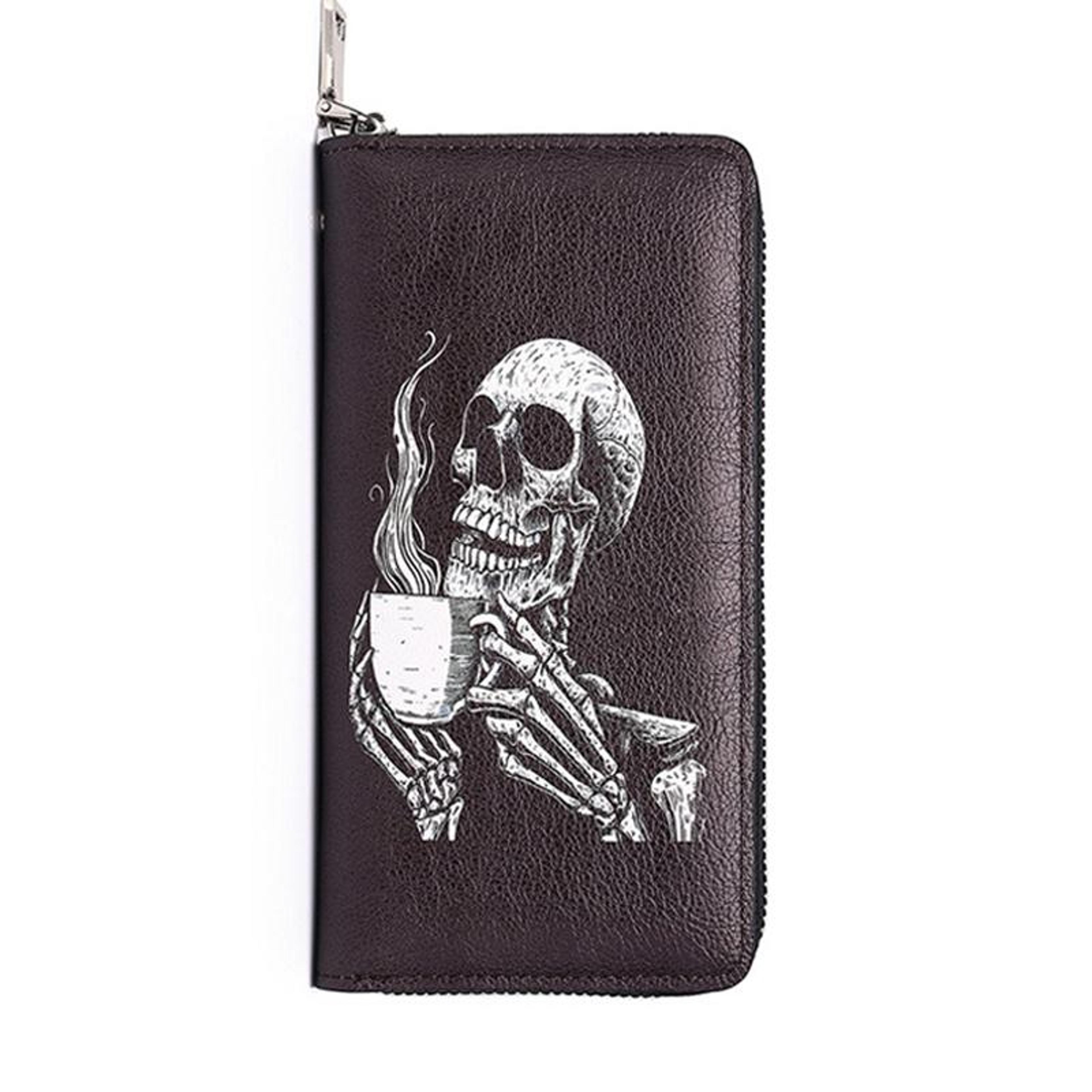 womens pu leather wristlet wallet with zipper and multi card storage