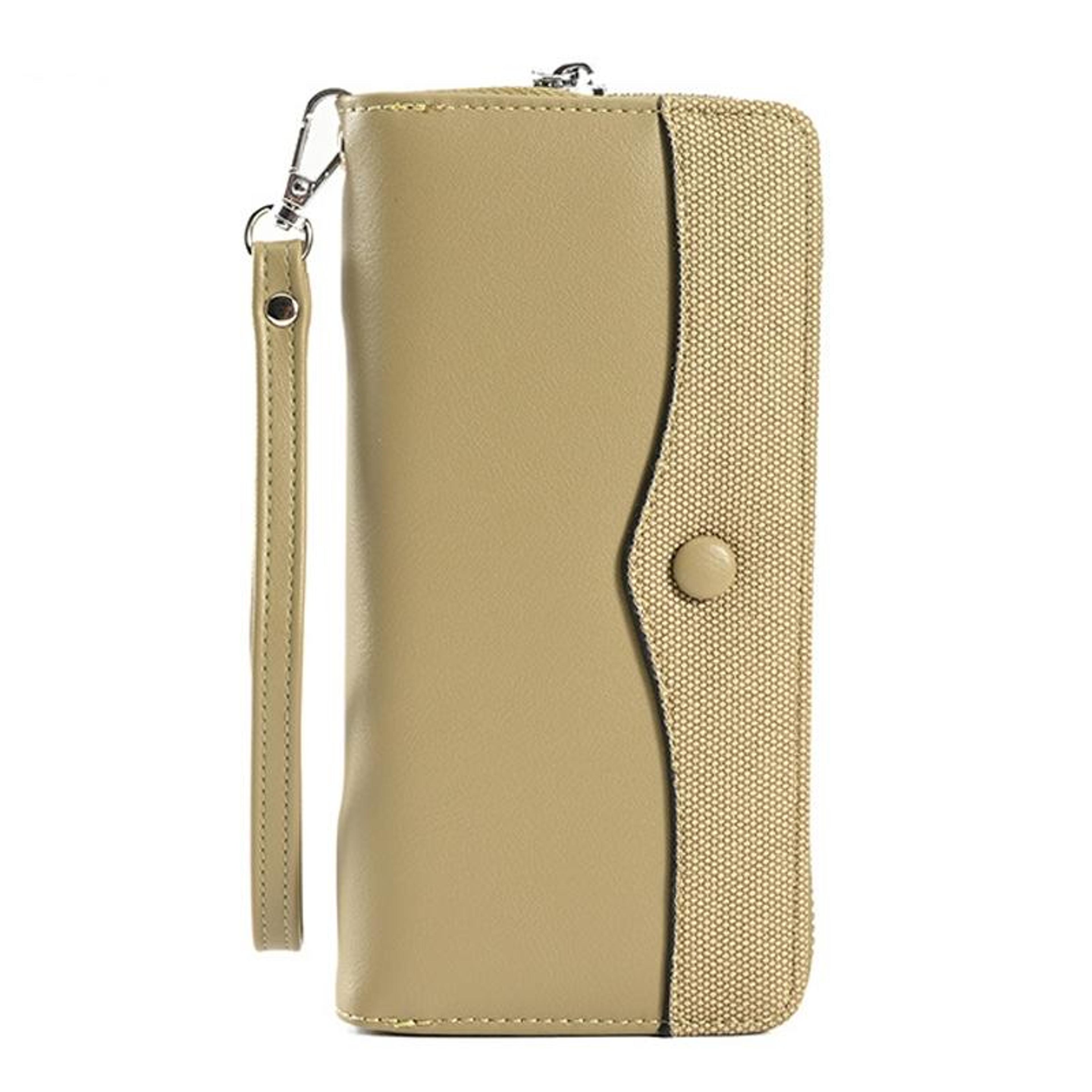 small cosmetic bag with zipper portable leather wallet purse