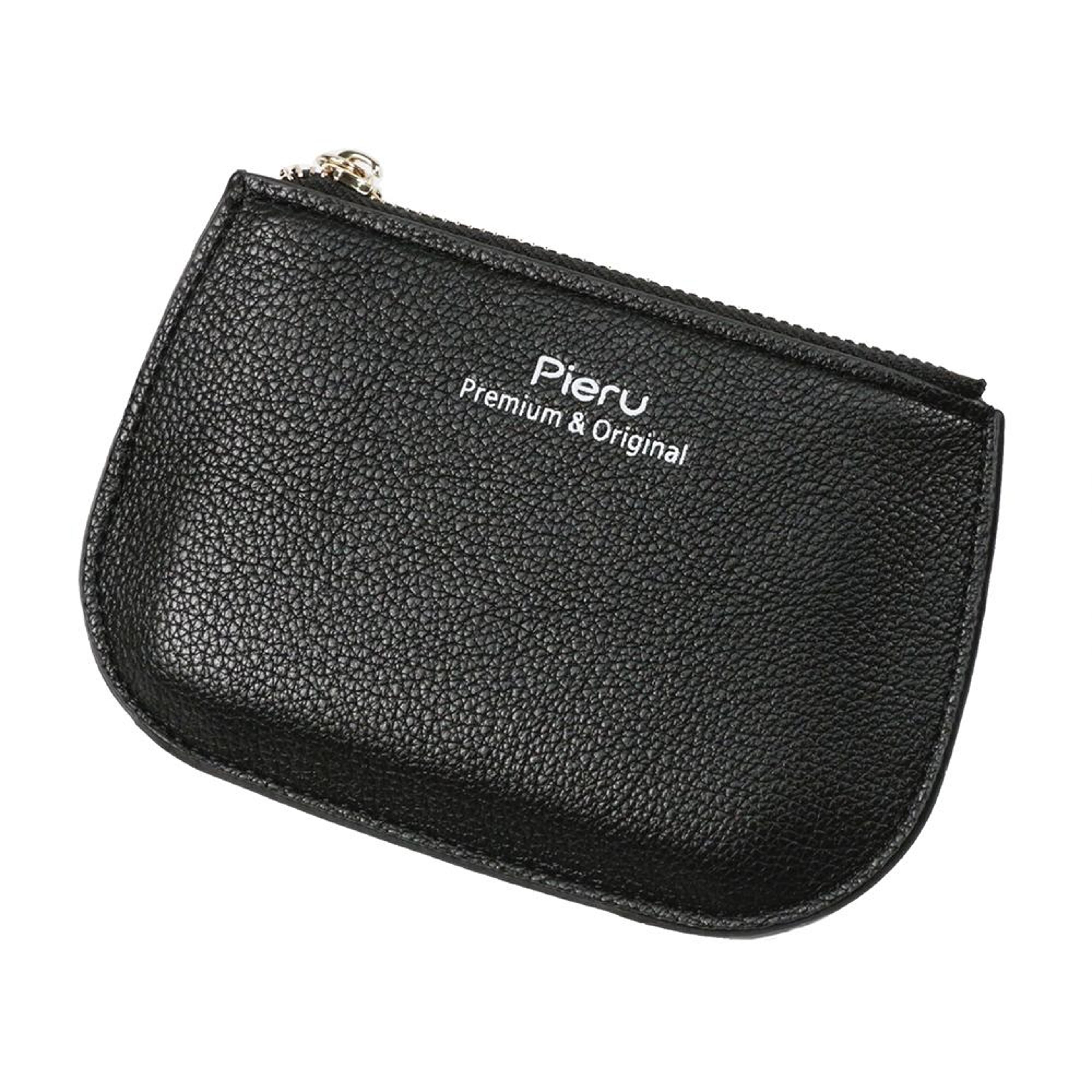 mini zipper coin purse for women with multiple card slots in black
