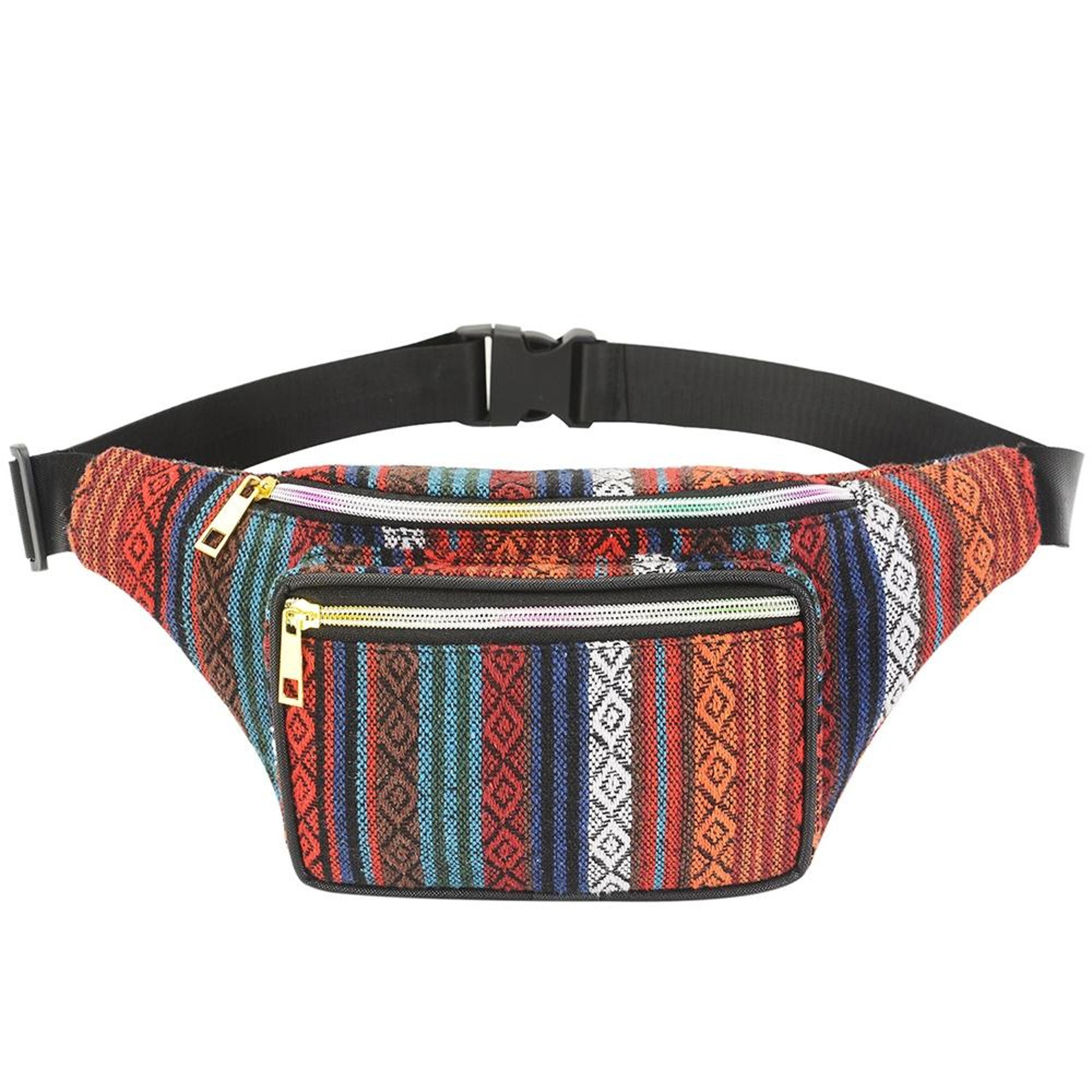 bohemian waist bag for women in polyester for travel and shopping