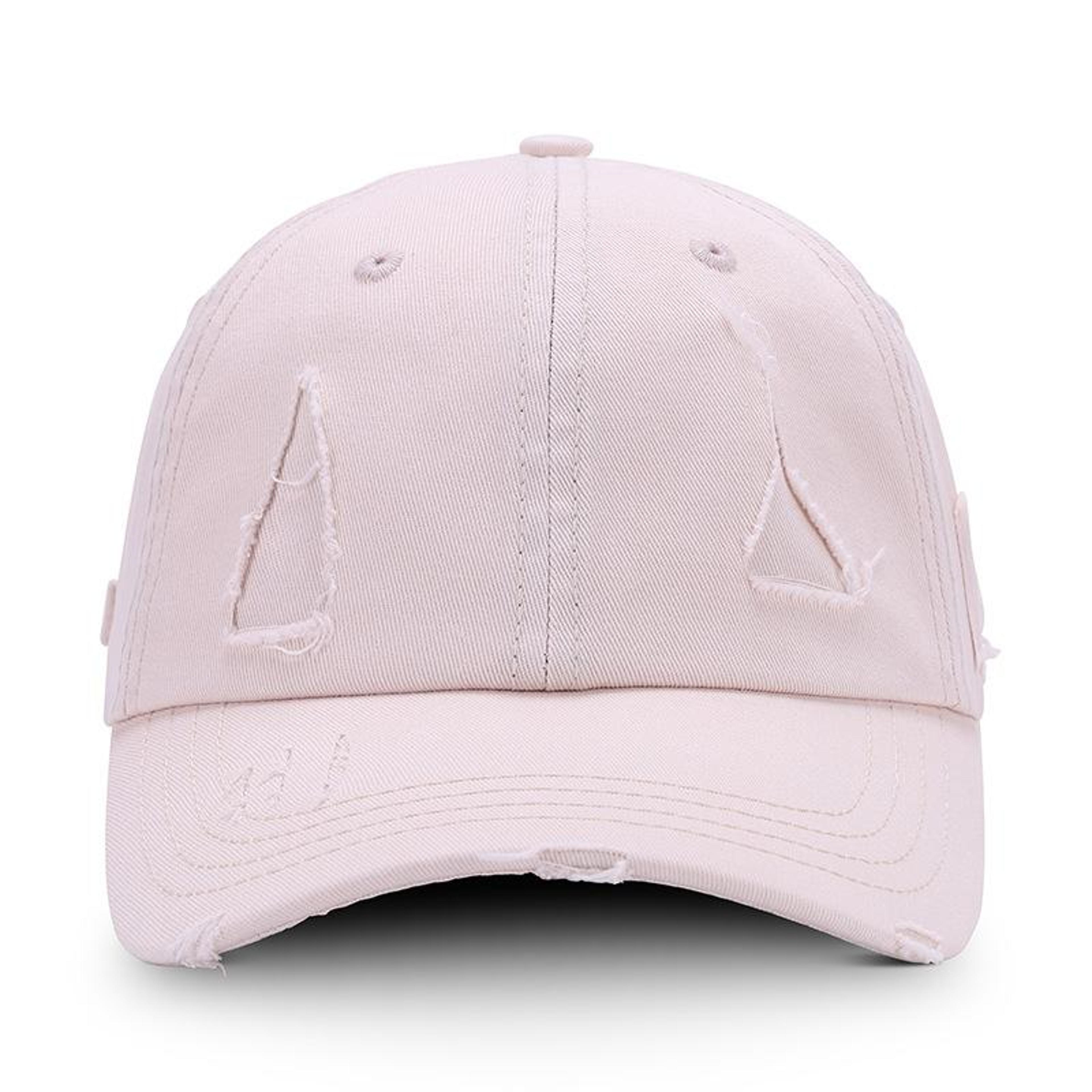 washed cotton baseball cap with embroidered details and curved brim