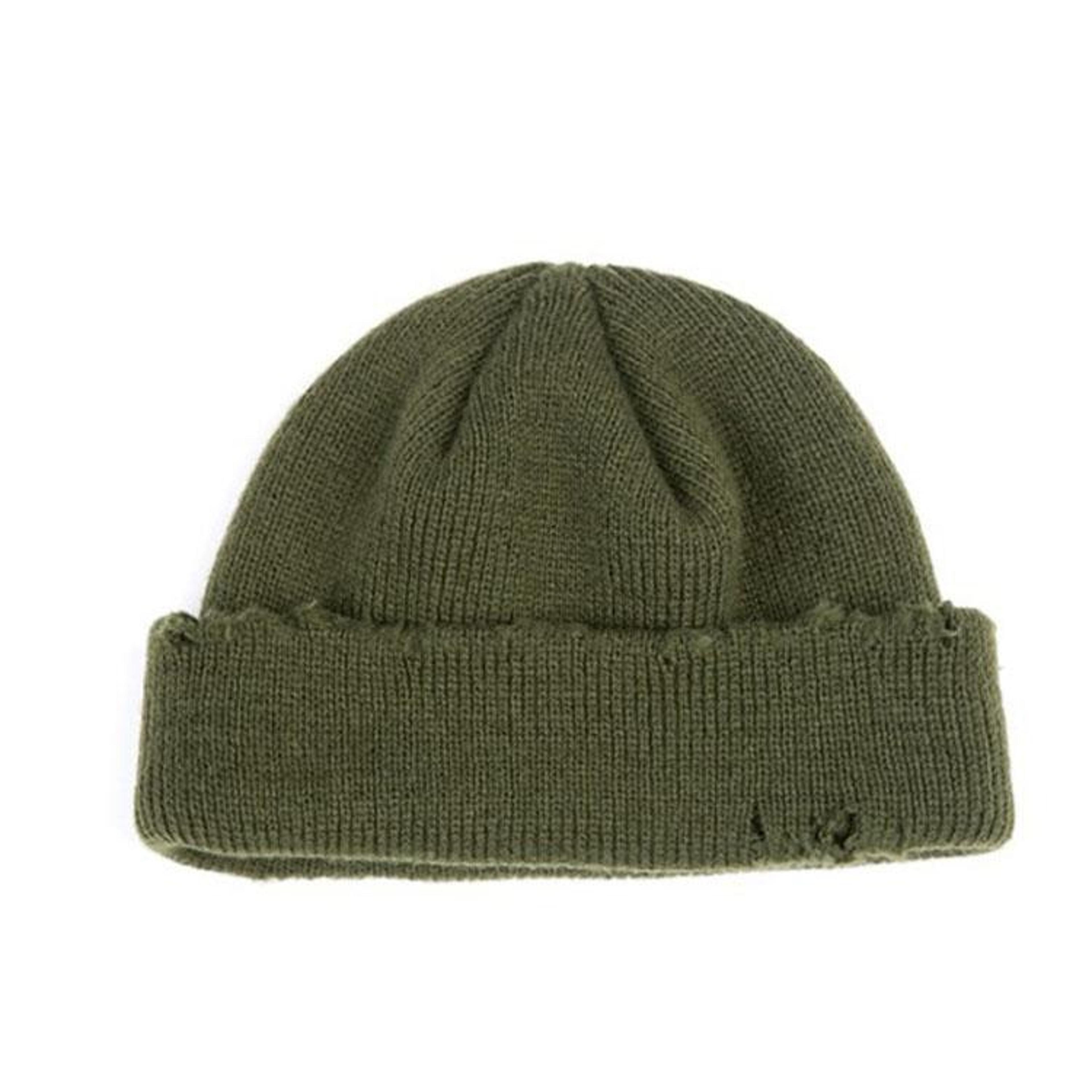 distressed knit beanie hat for men and women punk style autumn and winter cap