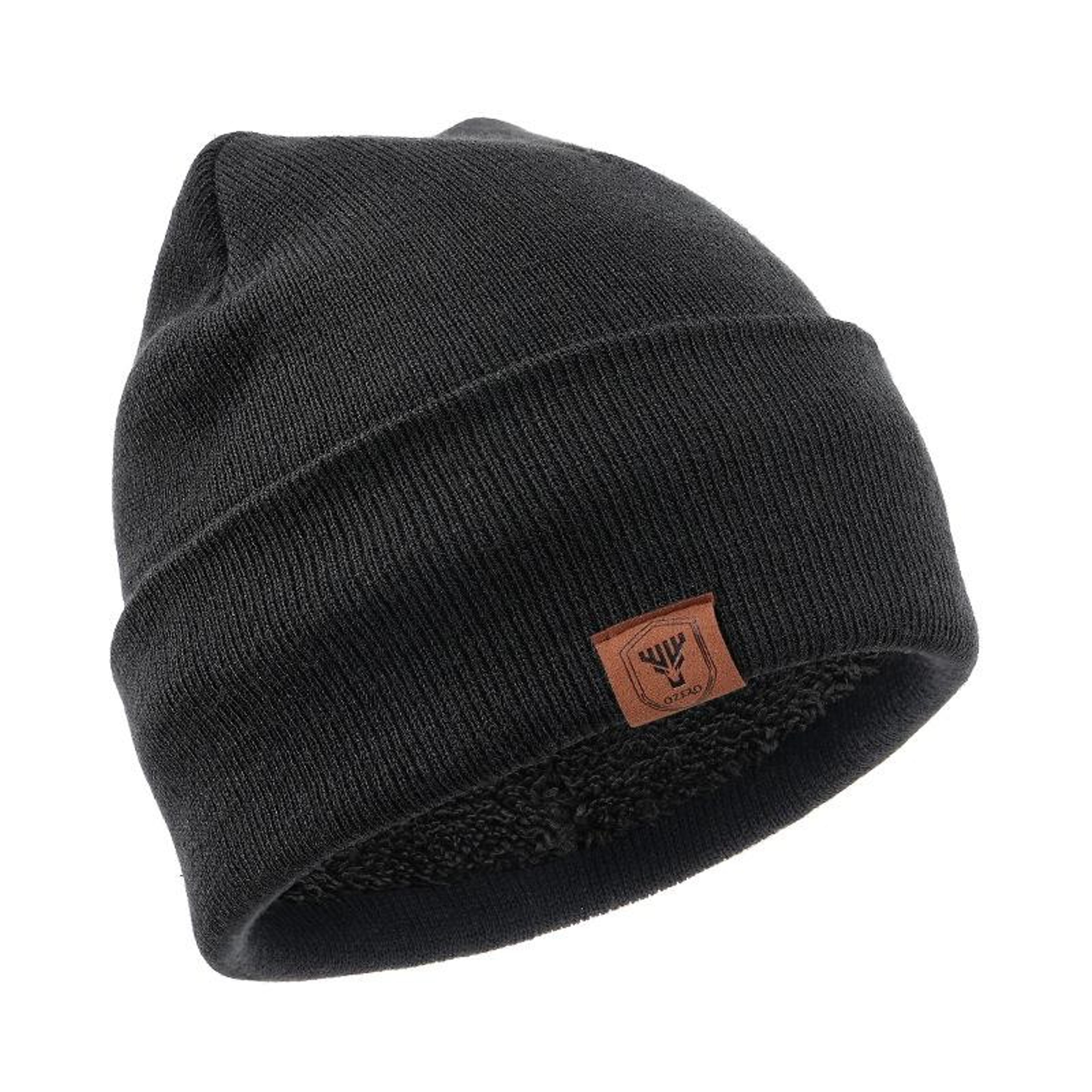 warm knitted beanie hat with fleece lining for men and women