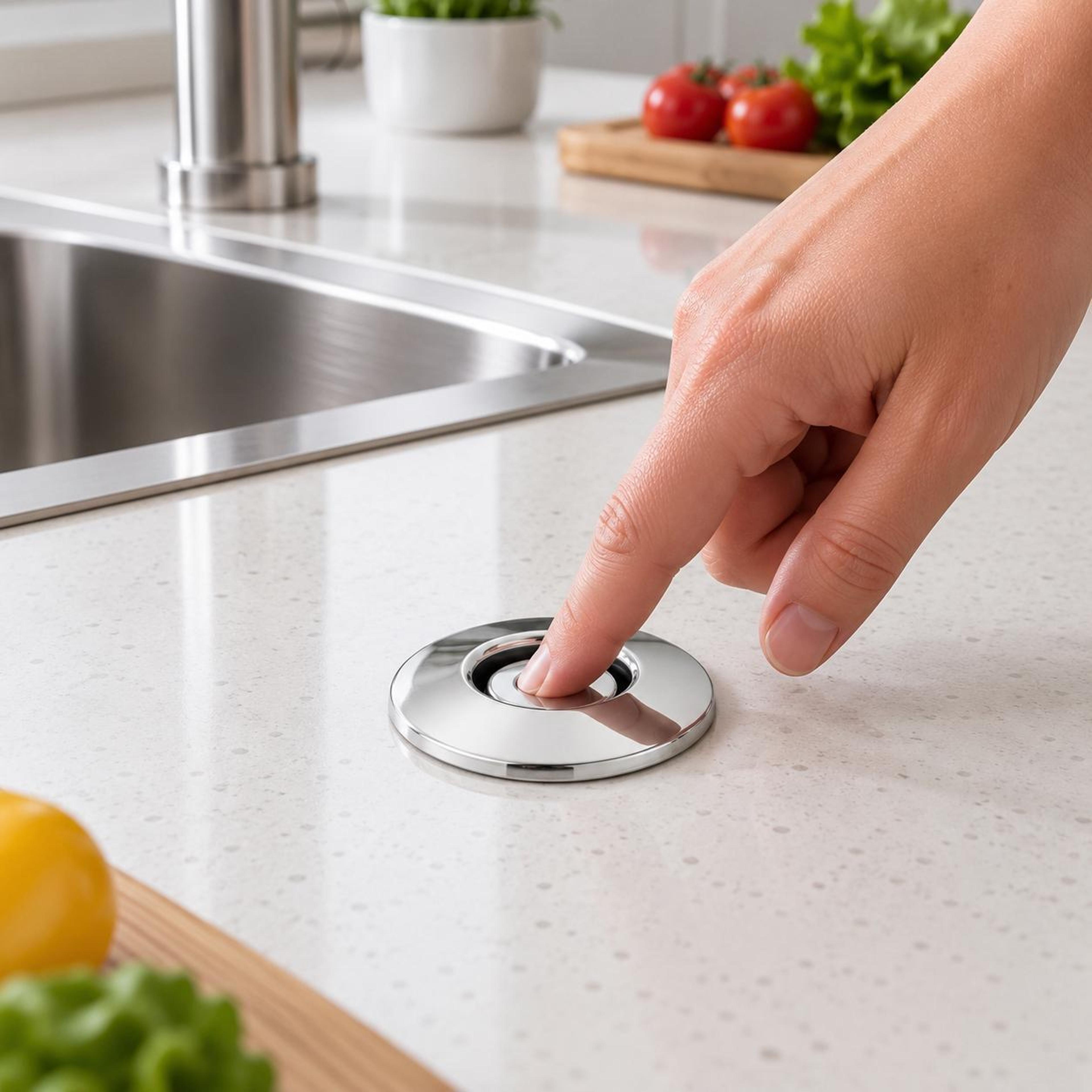 air activated garbage disposal replacement button in matte black