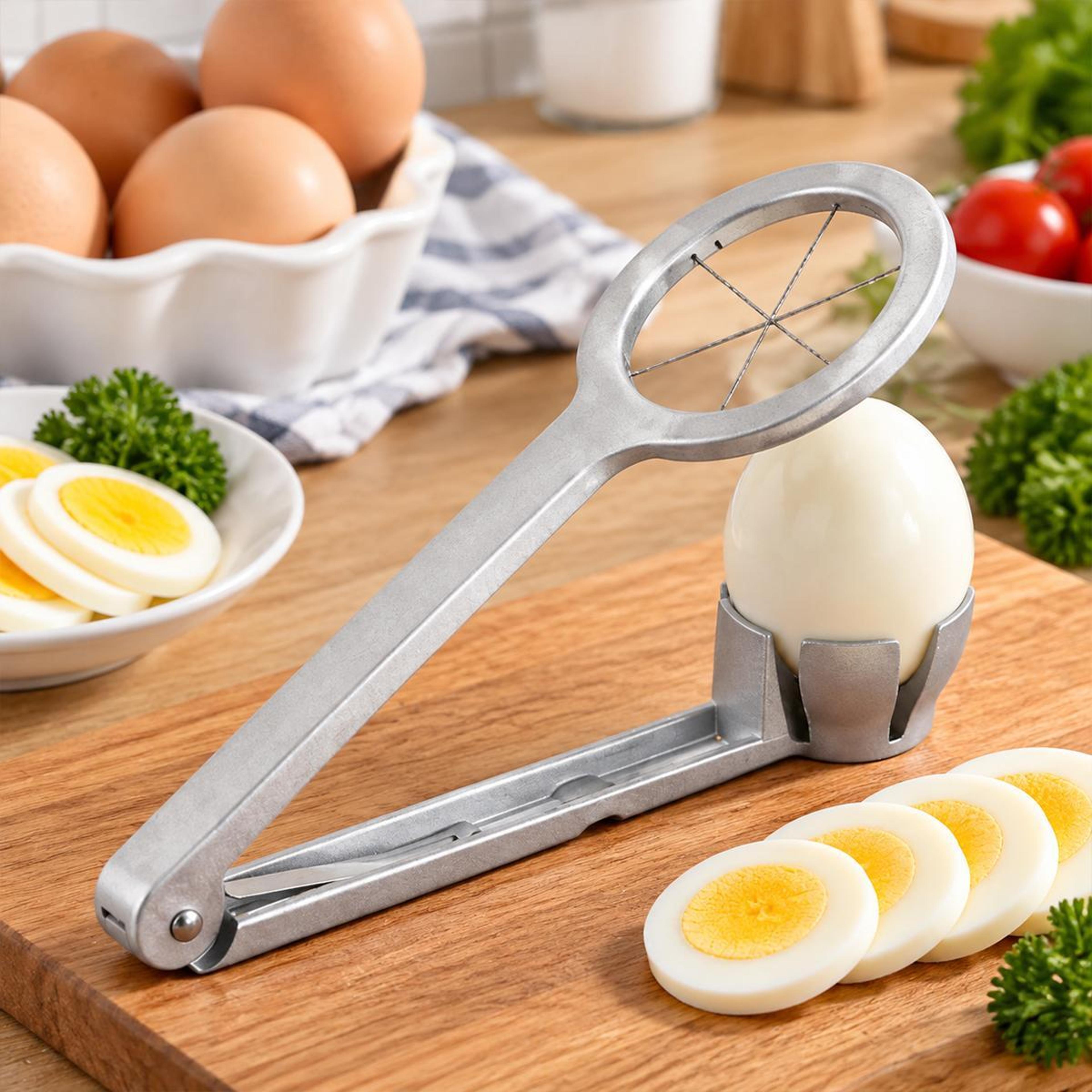 aluminum alloy egg slicer for hard boiled eggs and kitchen food prep