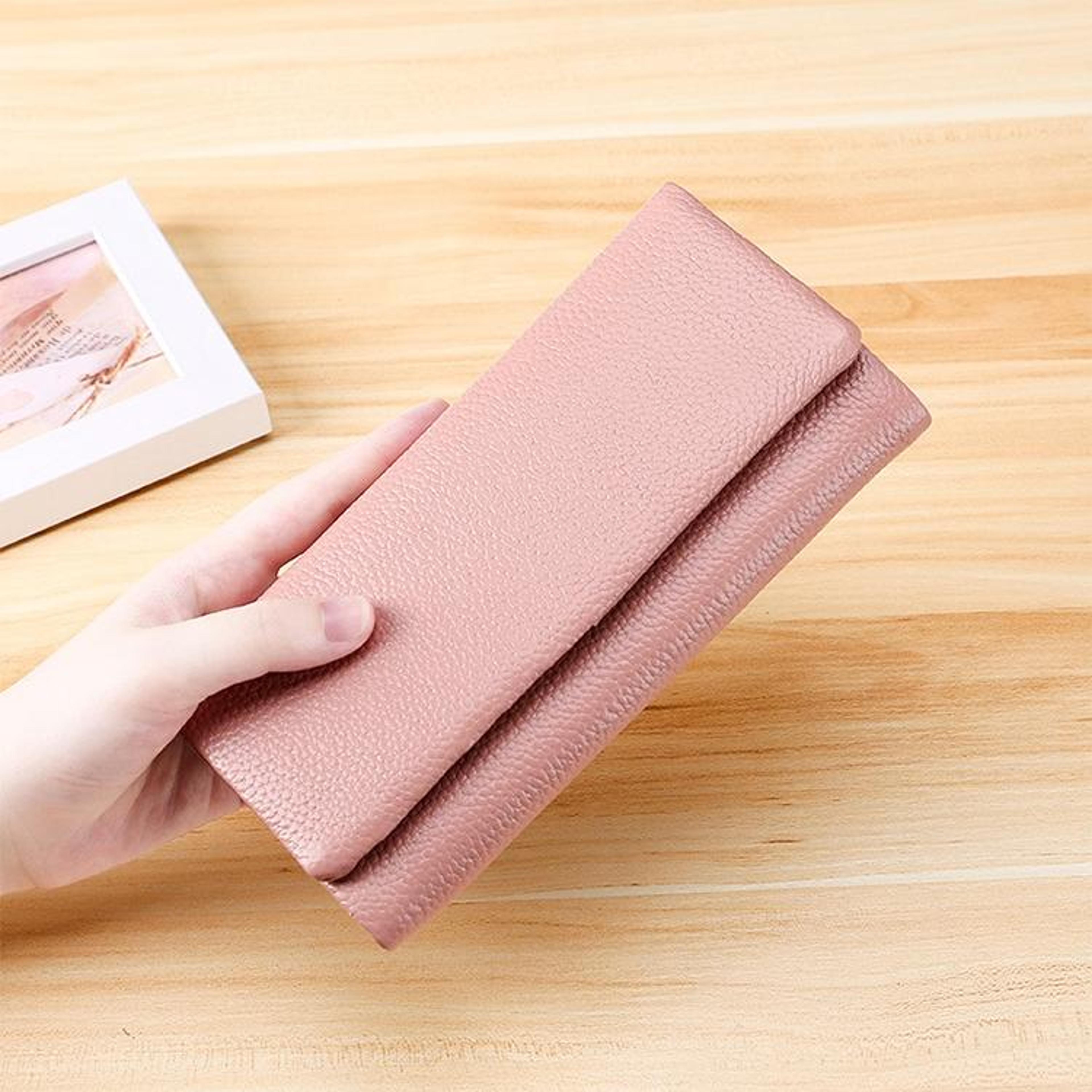 womens leather wallet with multiple card slots and zipper compartments