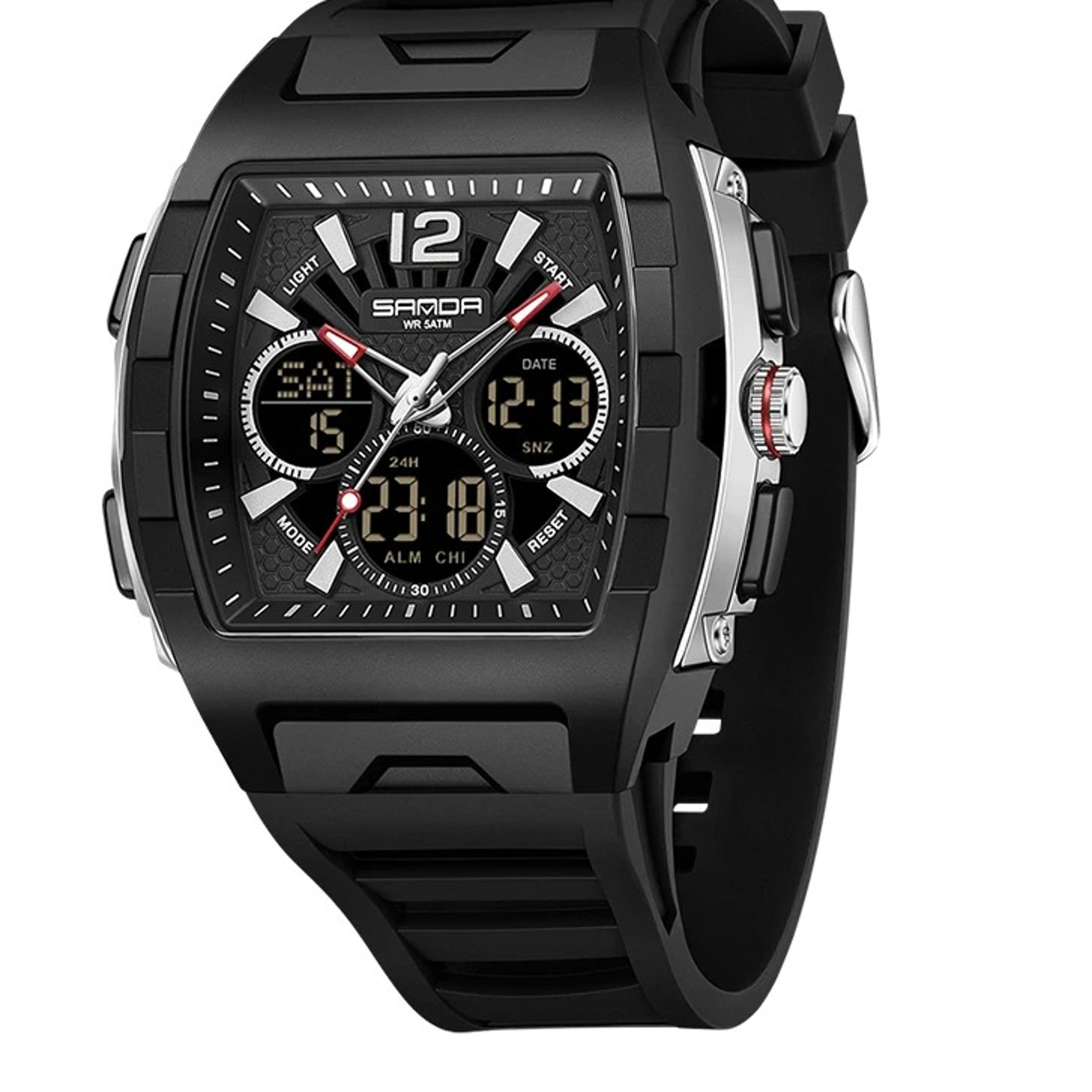 dual display mens sports watch water proof analog digital watch