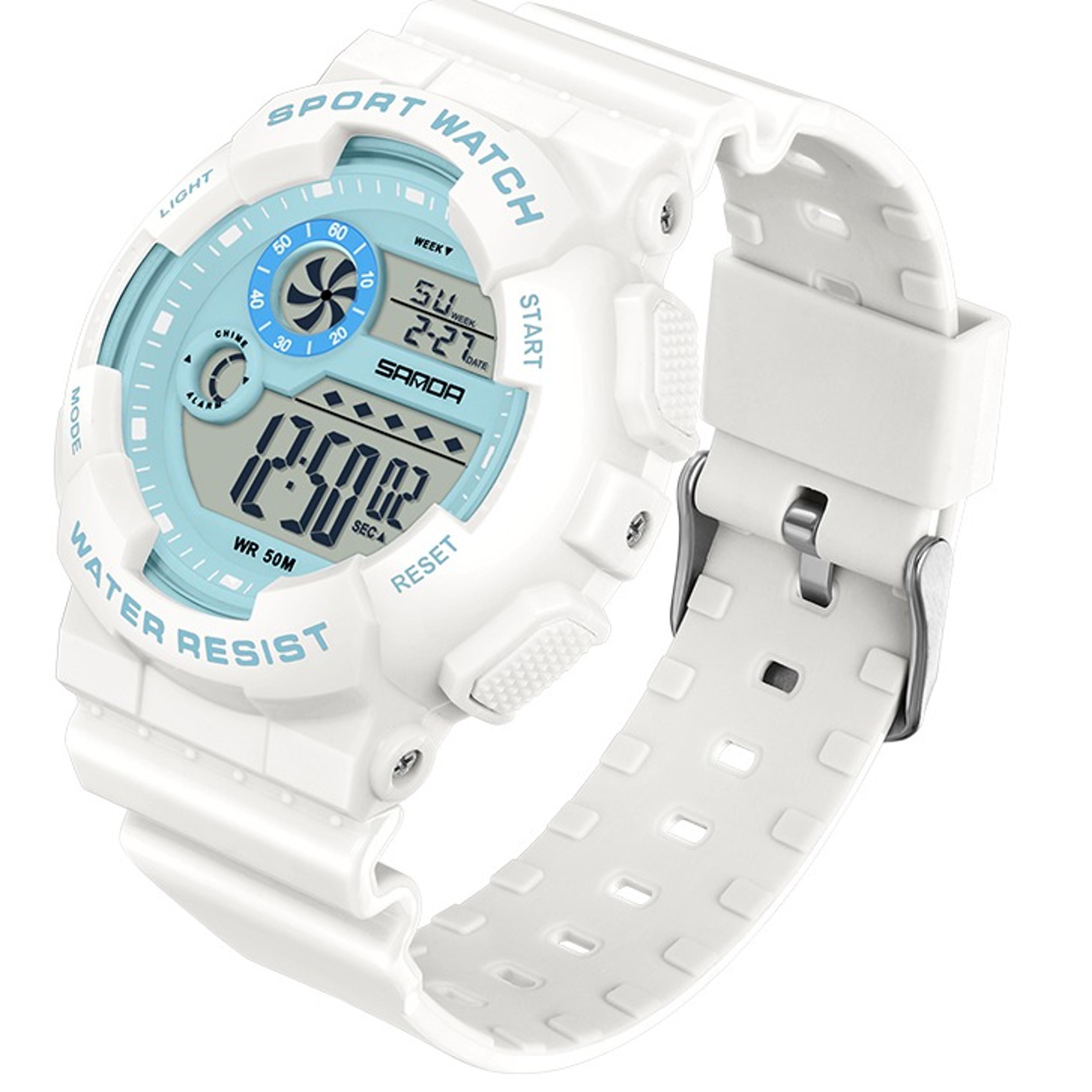 womens waterproof digital sports watch with led backlight and stopwatch