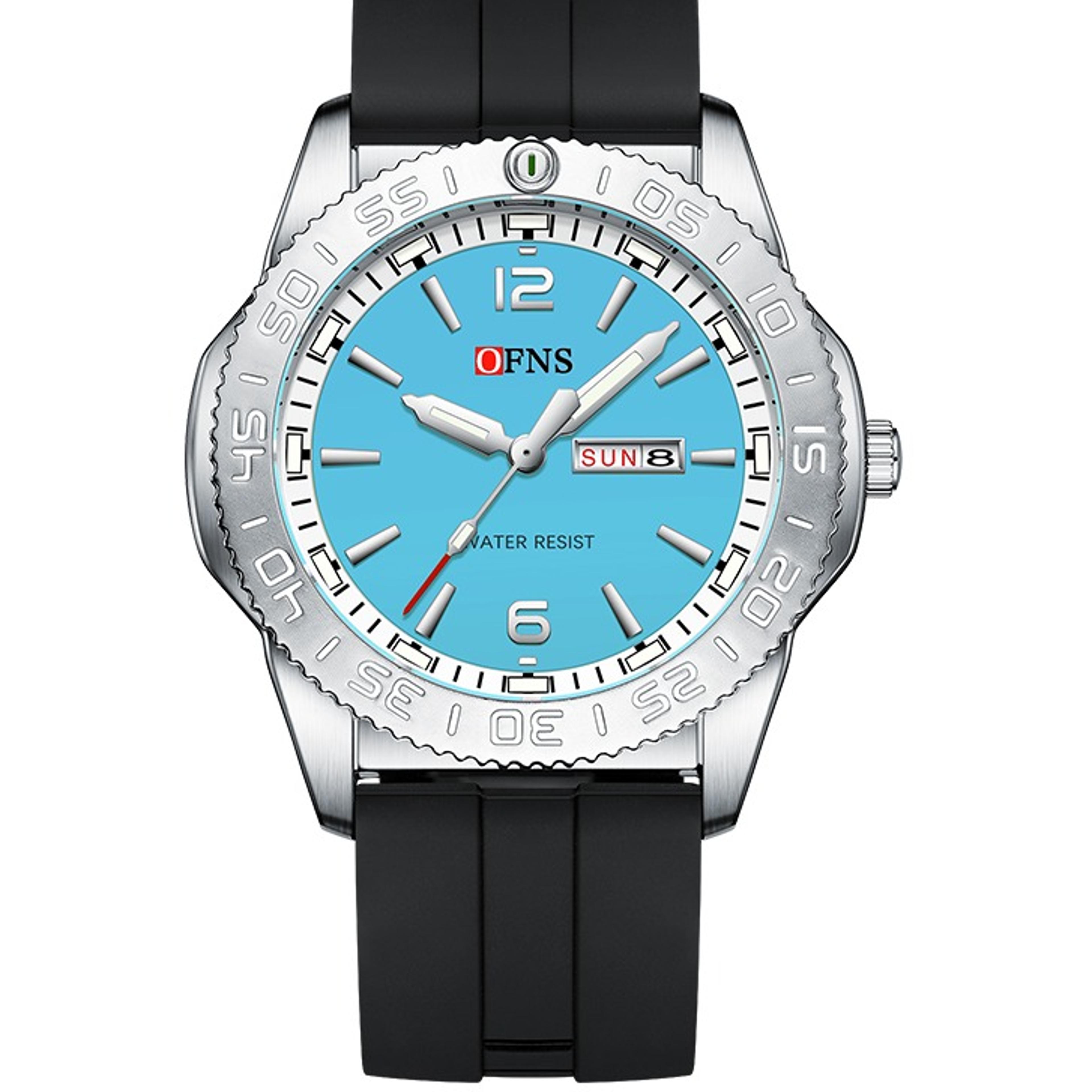 color dial mens quartz watch water proof silicone sports business watch