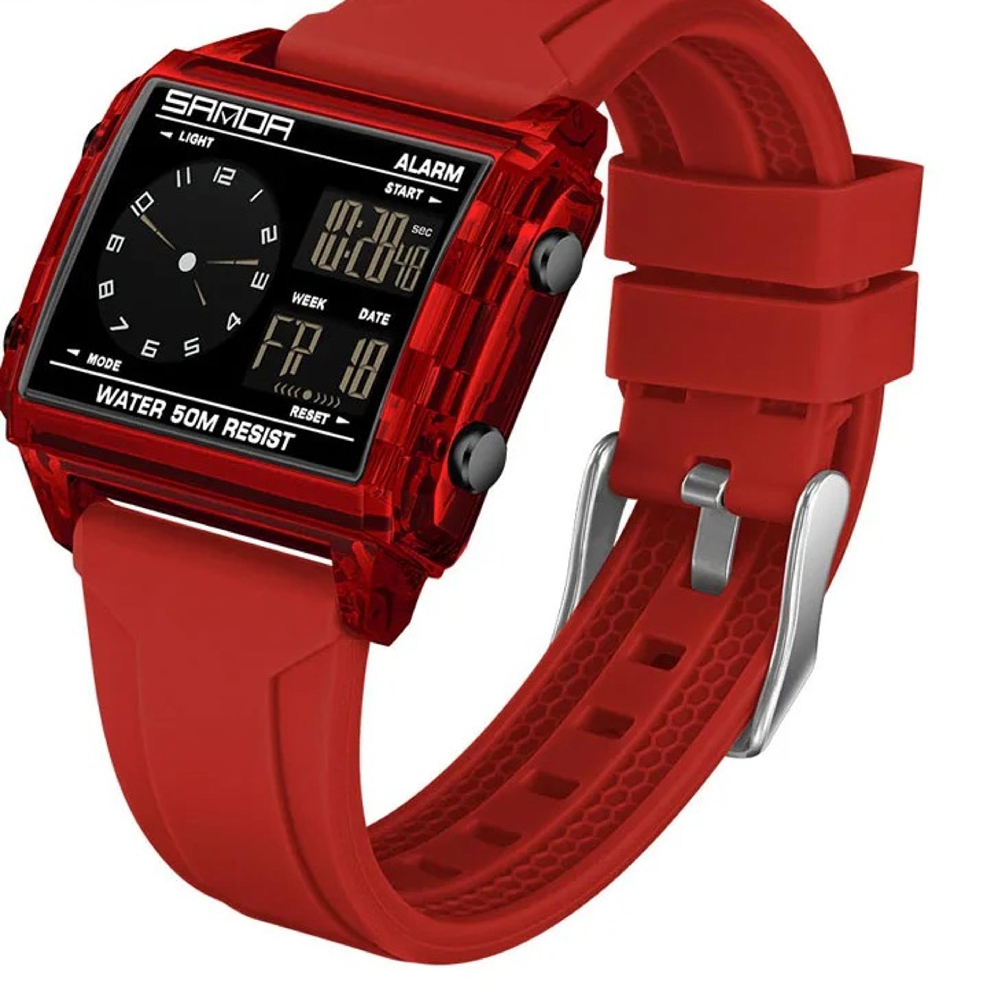 water proof digital sports watch for men with led backlight and chronograph