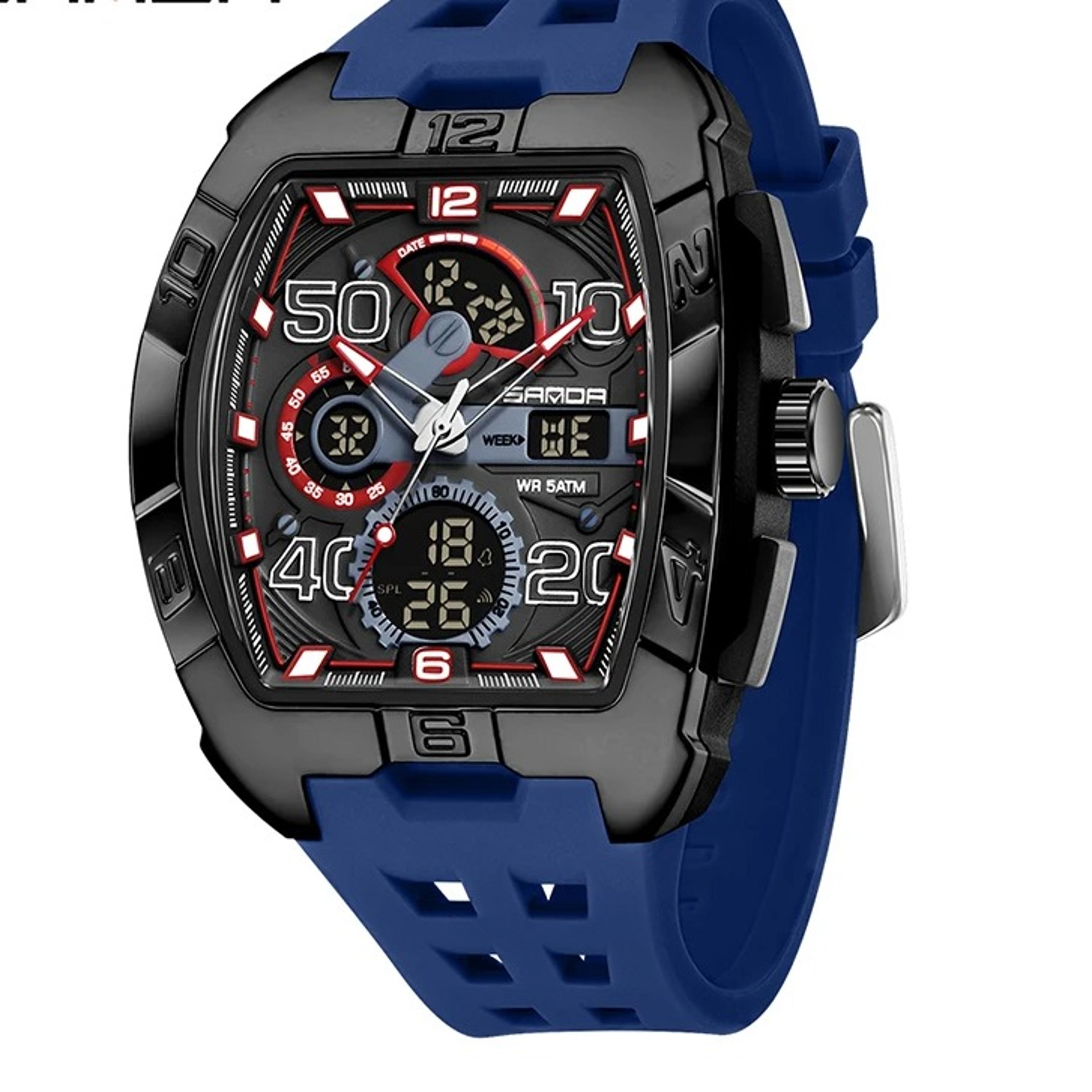 dual display sports watch for men water proof led military watch