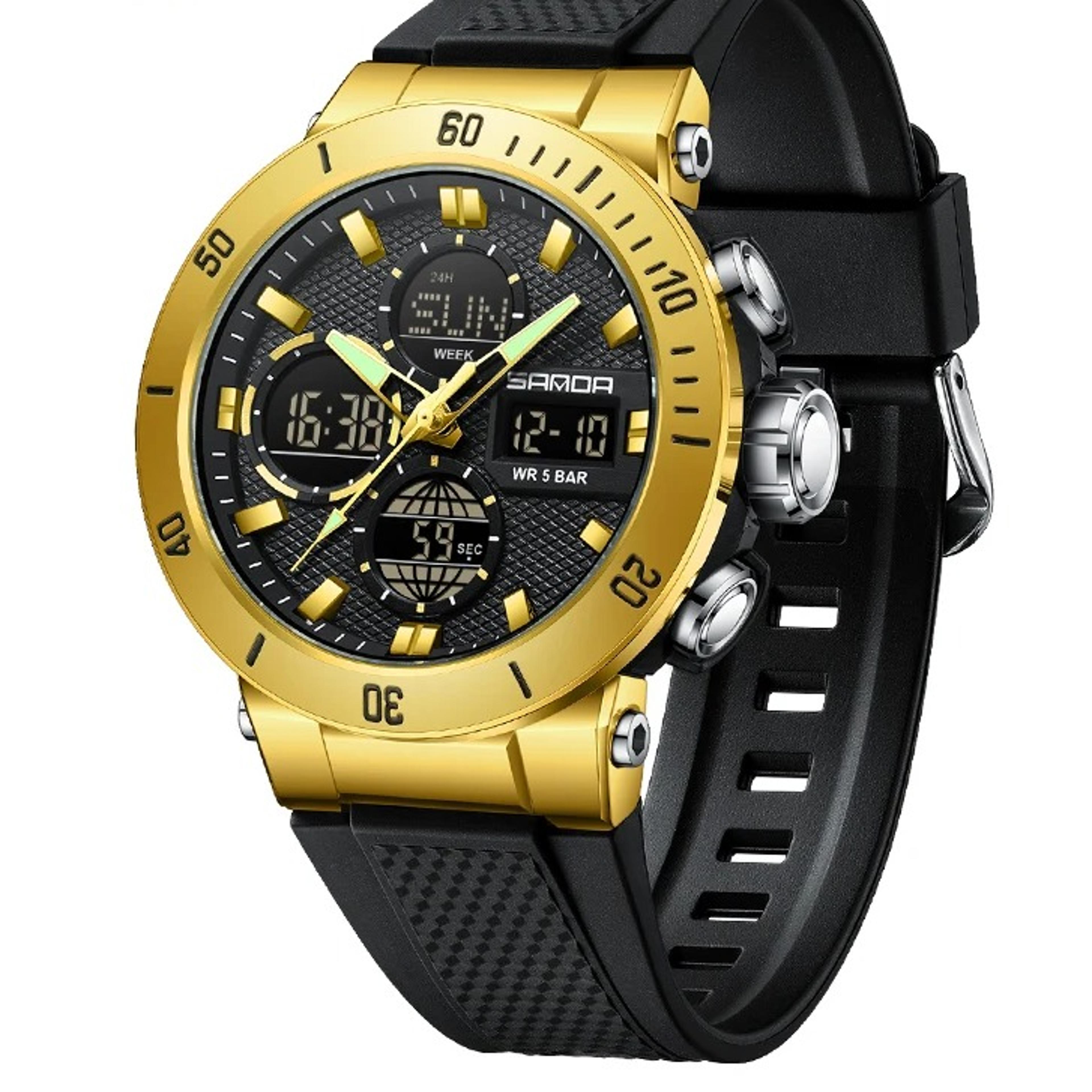 water proof mens sports watch with chronograph and silicone strap